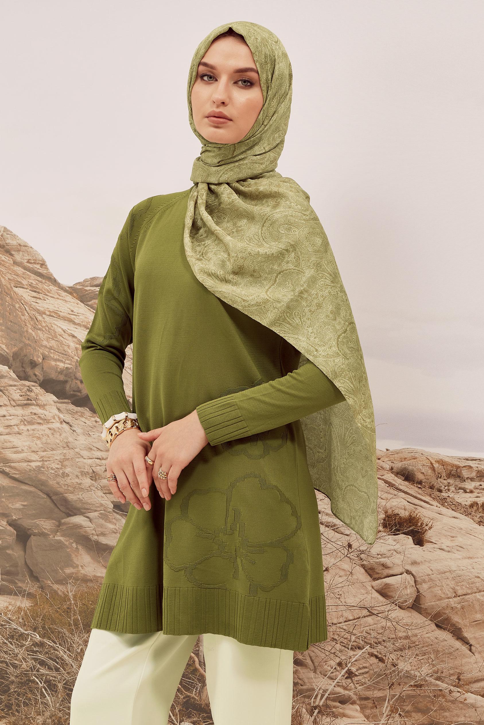Hijab clothing GREEN KNITWEAR TUNIC 45851