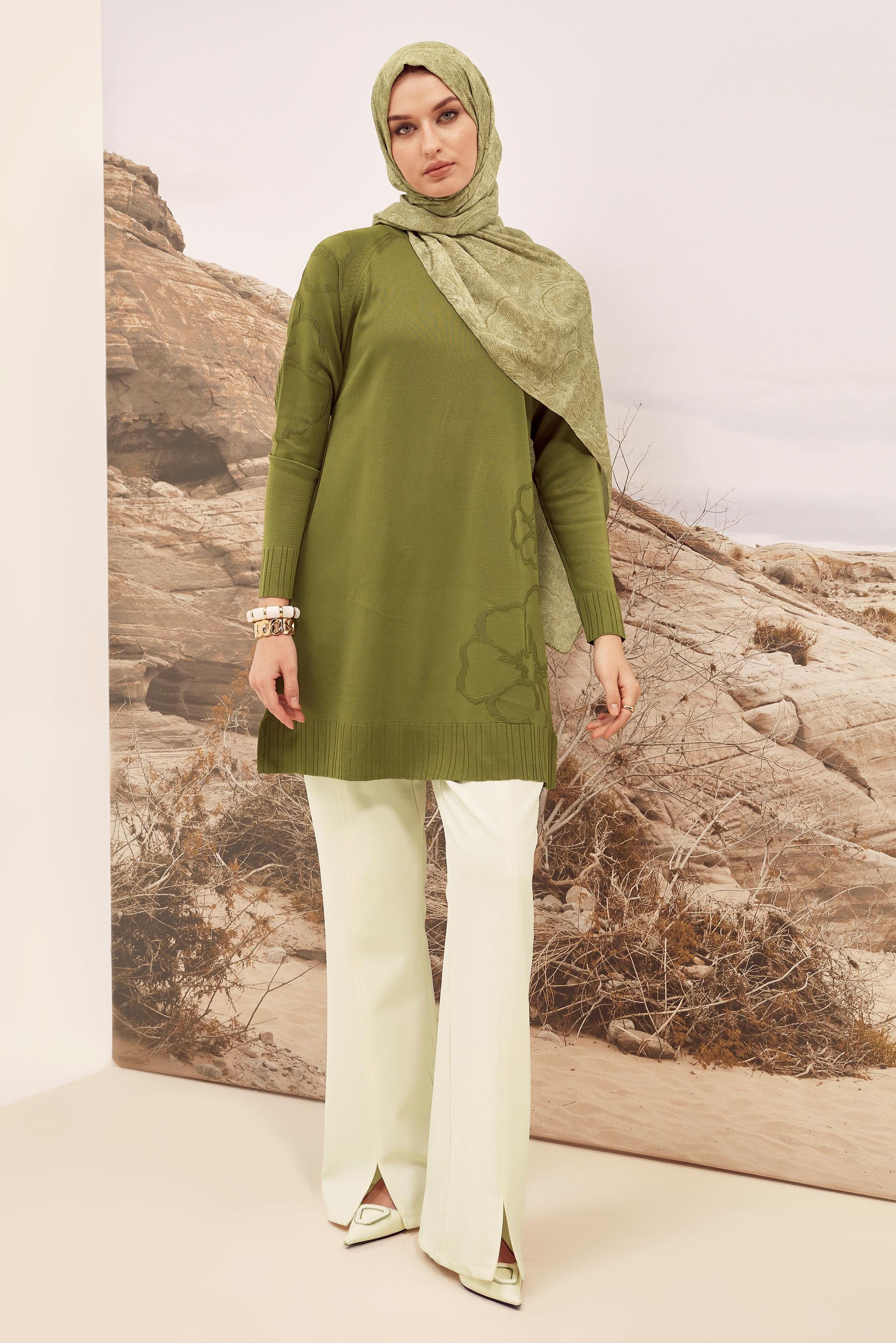 Hijab clothing GREEN KNITWEAR TUNIC 45851