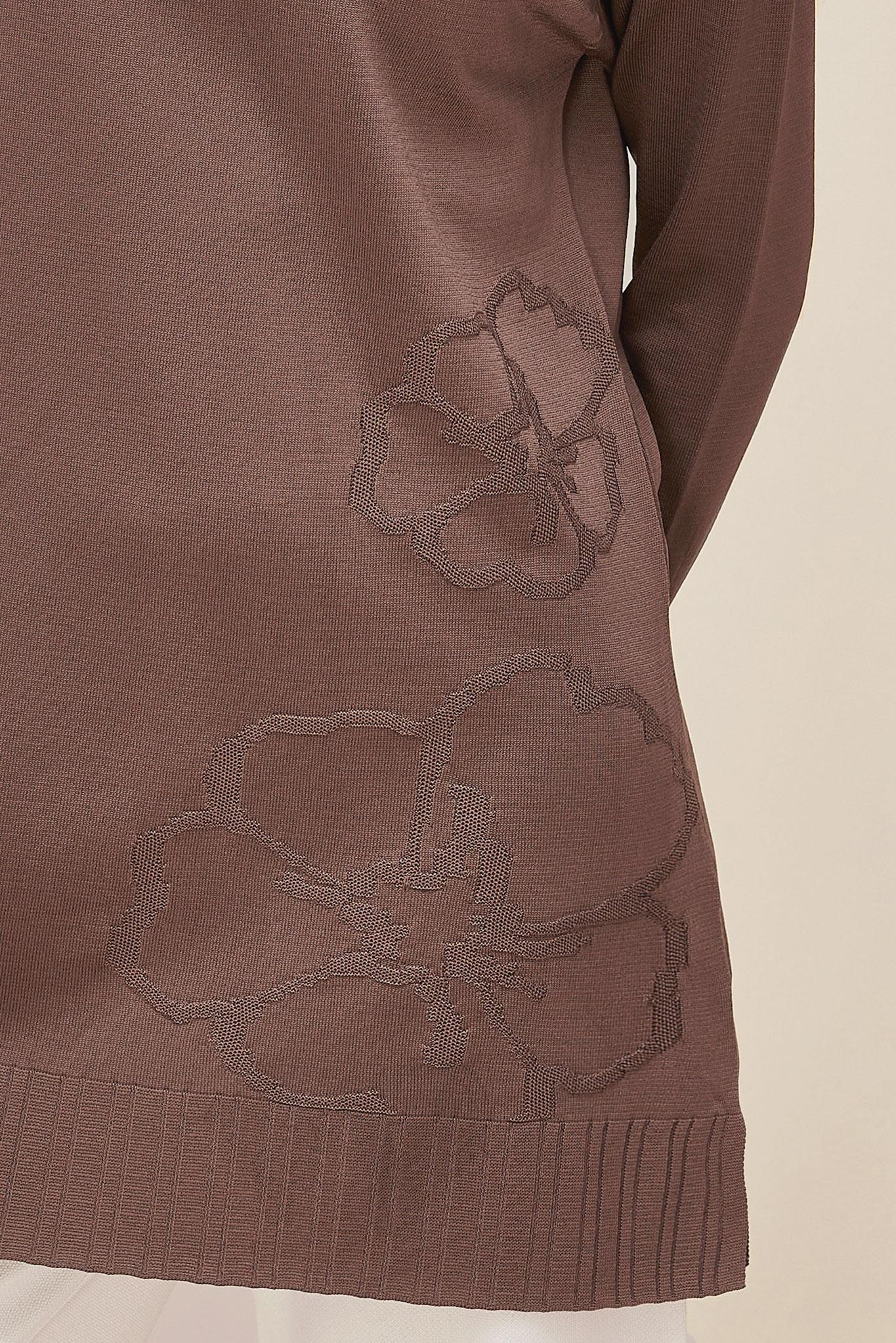 Tesettür giyim KAHVE TRİKO TUNİK 45851