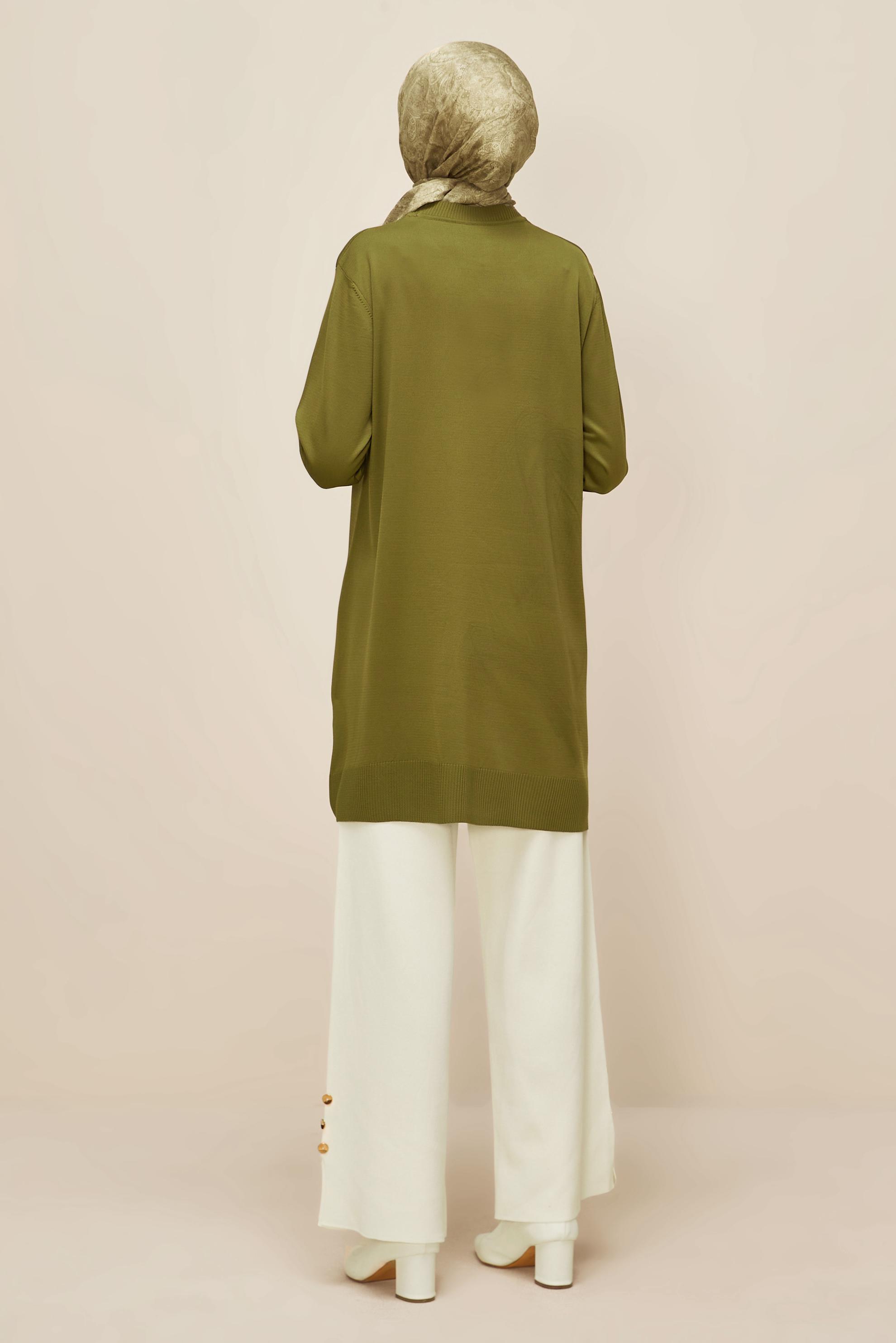 Tesettür giyim YEŞİL TRİKO TUNİK 45852