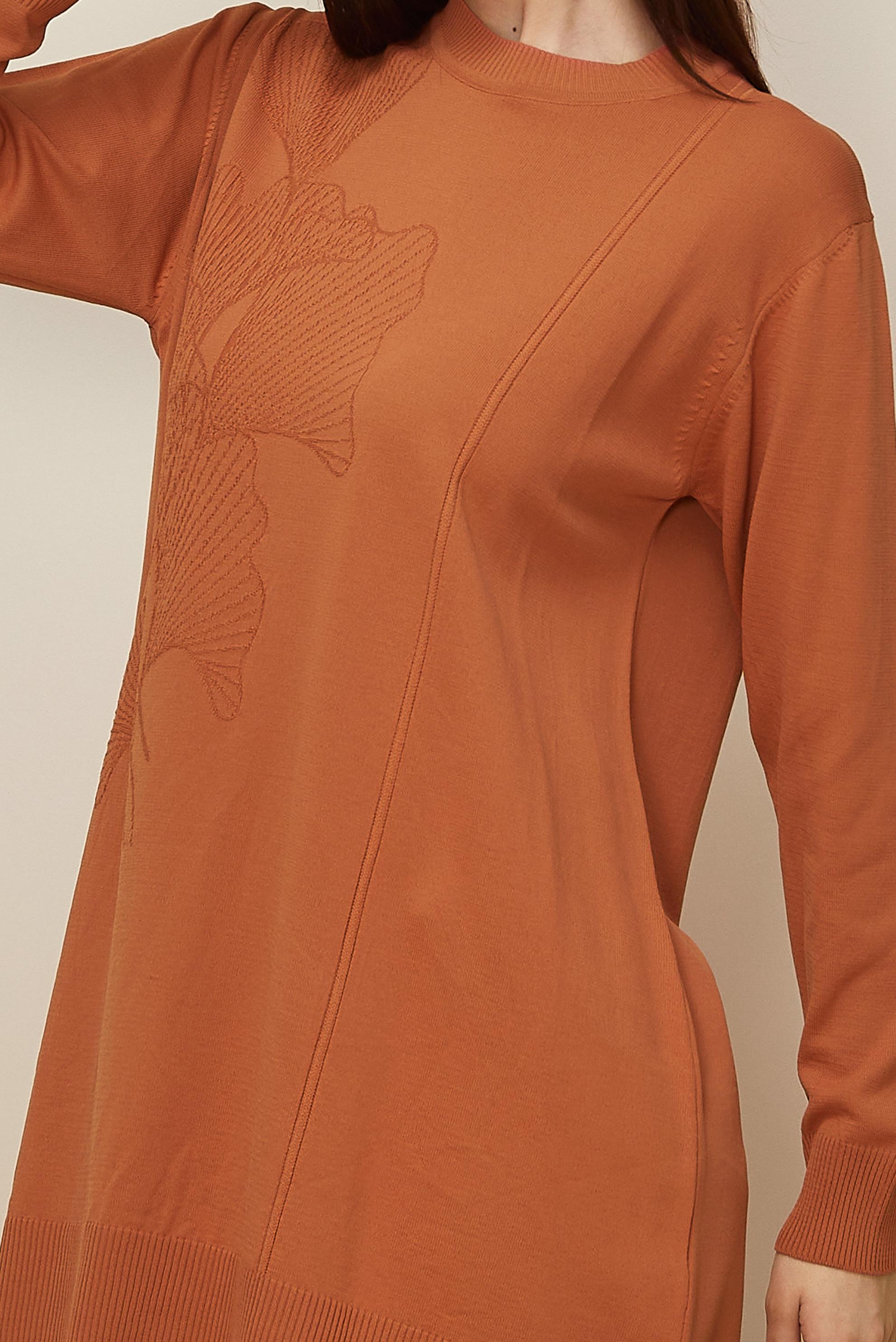 Tesettür giyim TURUNCU 45852 TRİKO TUNİK 40-48