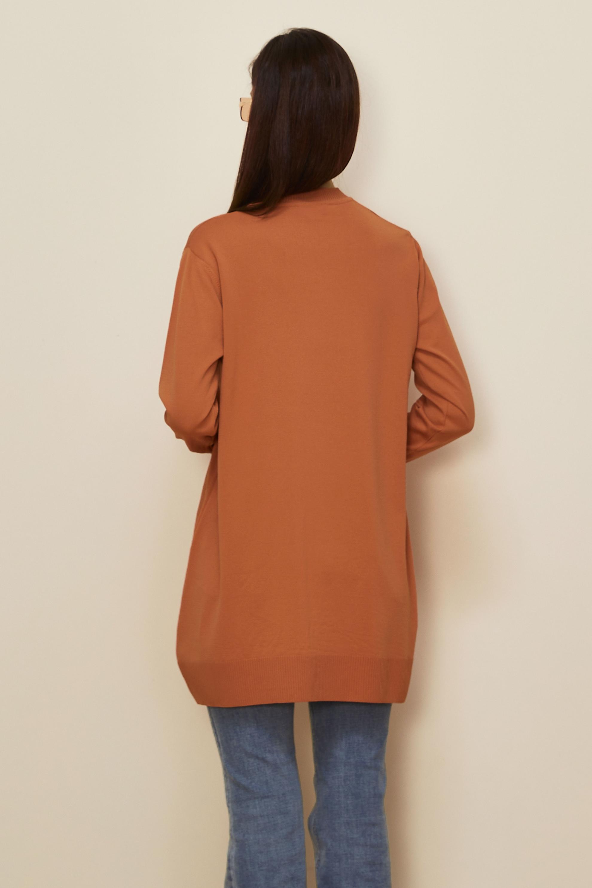 Tesettür giyim TURUNCU 45852 TRİKO TUNİK 40-48