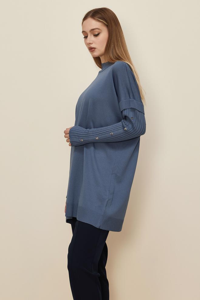 Tesettür giyim LACİVERT 45853 TRİKO TUNİK 38-44 - ALVİNA