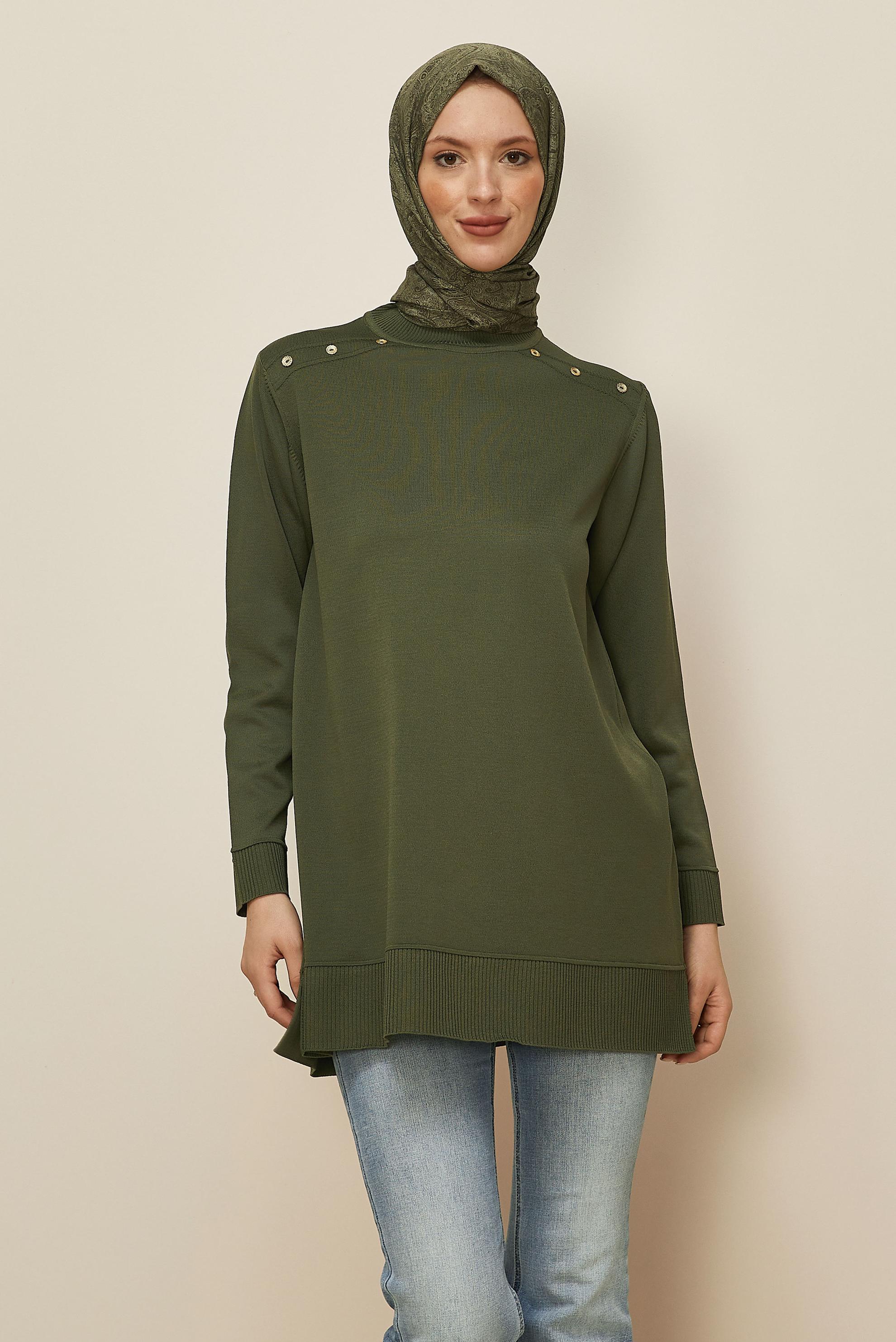 Hijab clothing KHAKI KNITWEAR TUNIC 45854