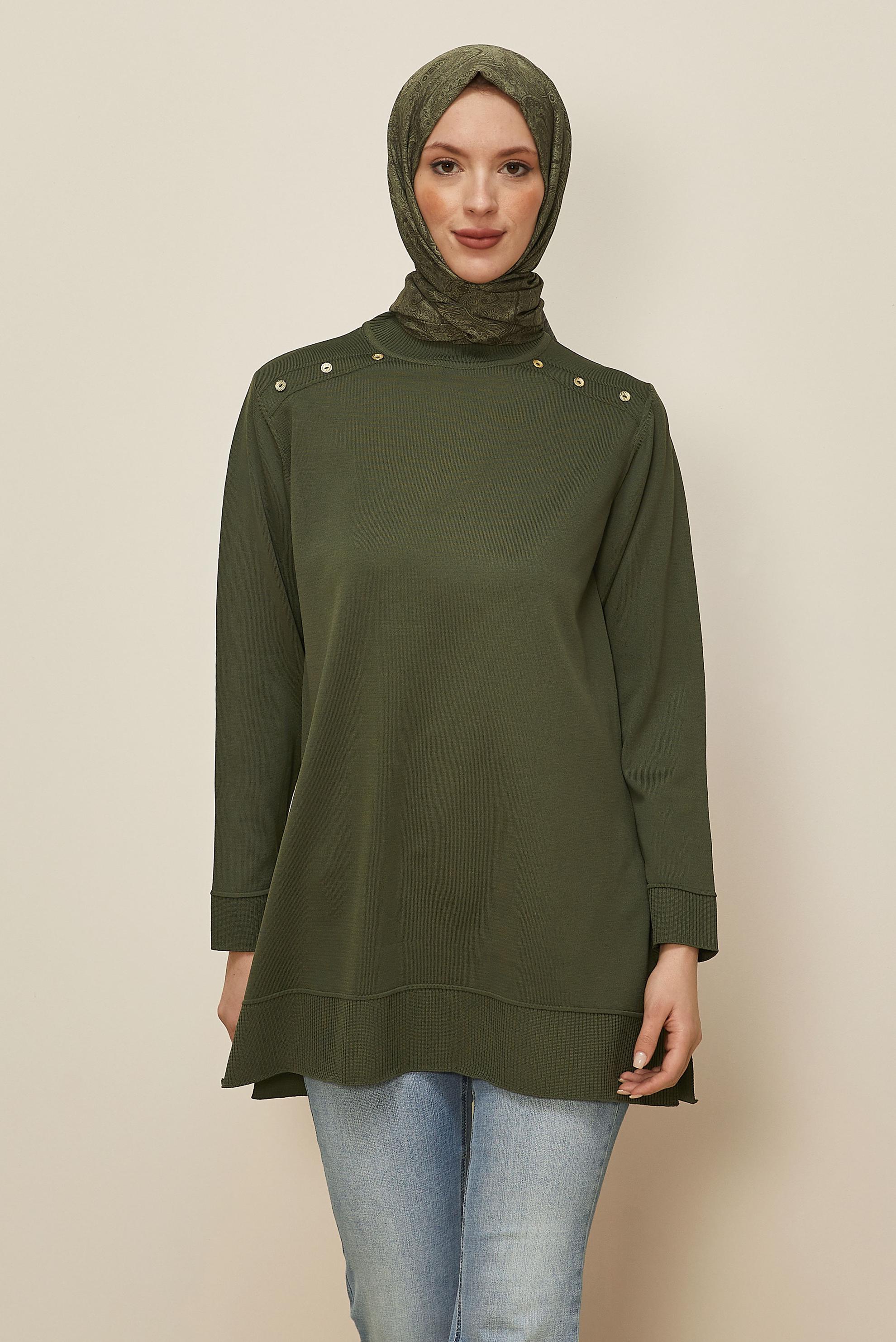 Hijab clothing KHAKI KNITWEAR TUNIC 45854