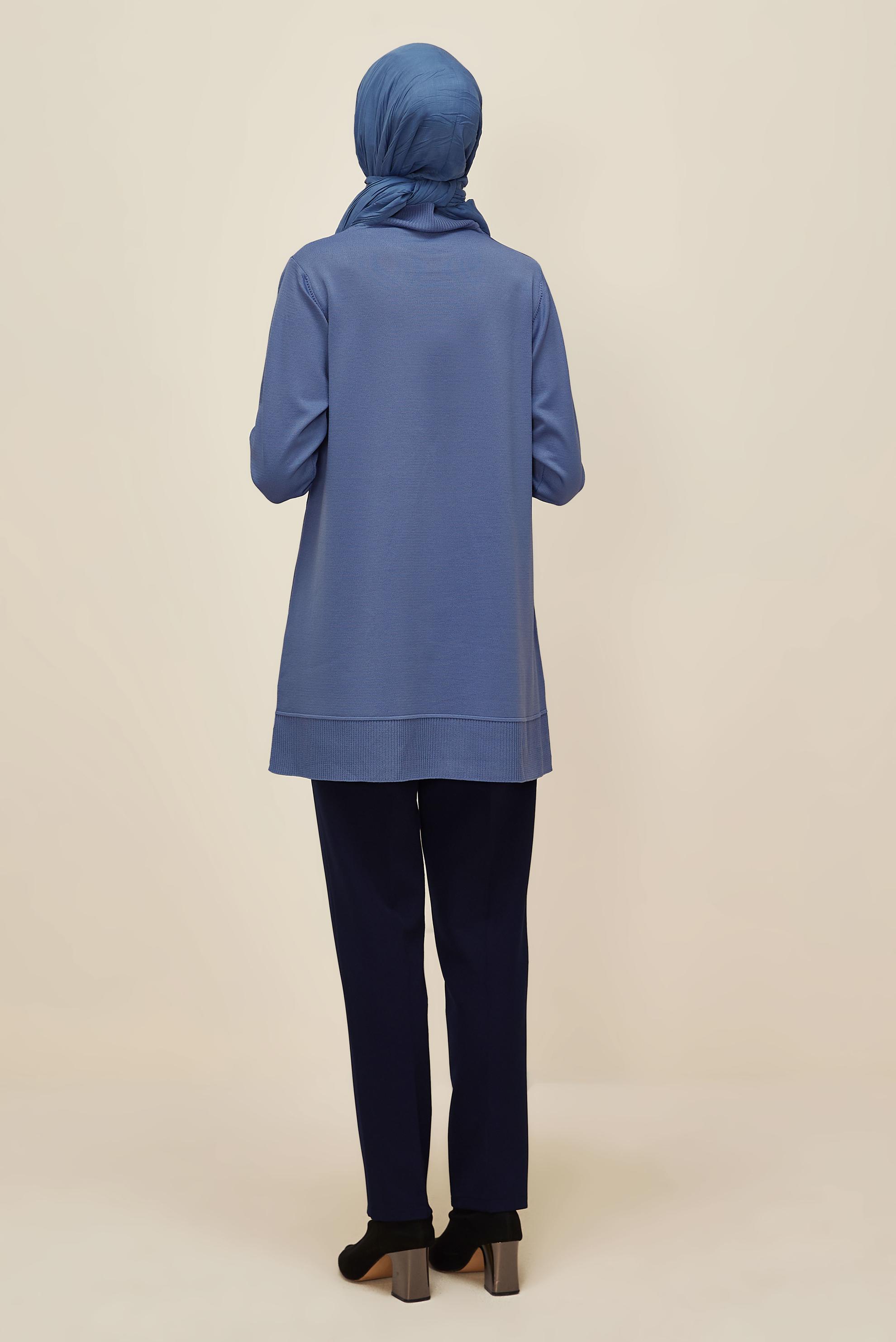 Tesettür giyim LACİVERT TRİKO TUNİK 45854