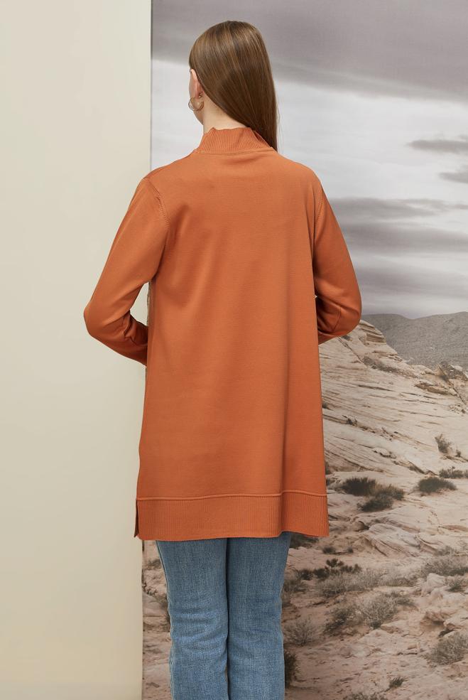 Tesettür giyim TURUNCU TRİKO TUNİK 45854 - ALVİNA