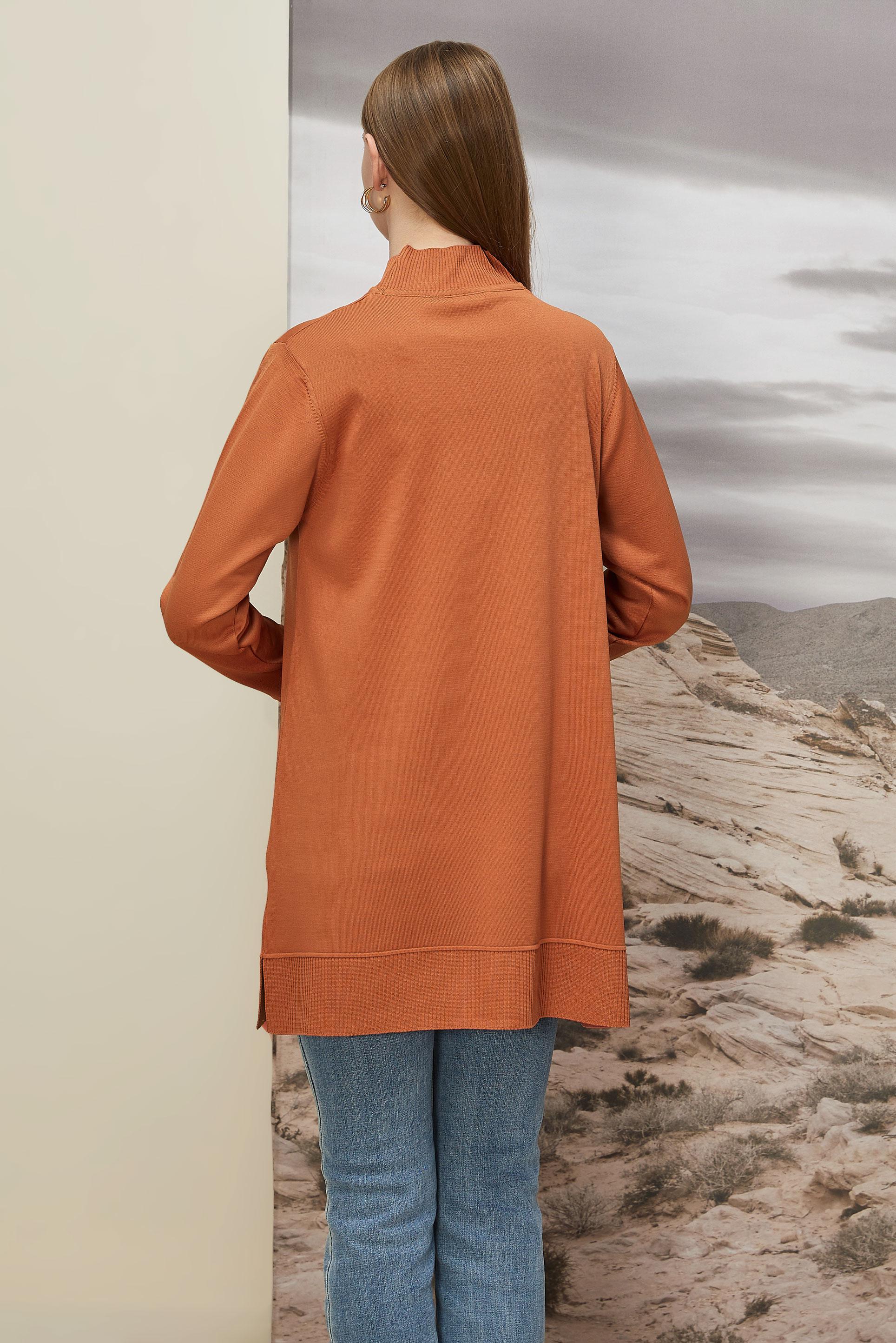 Tesettür giyim TURUNCU TRİKO TUNİK 45854