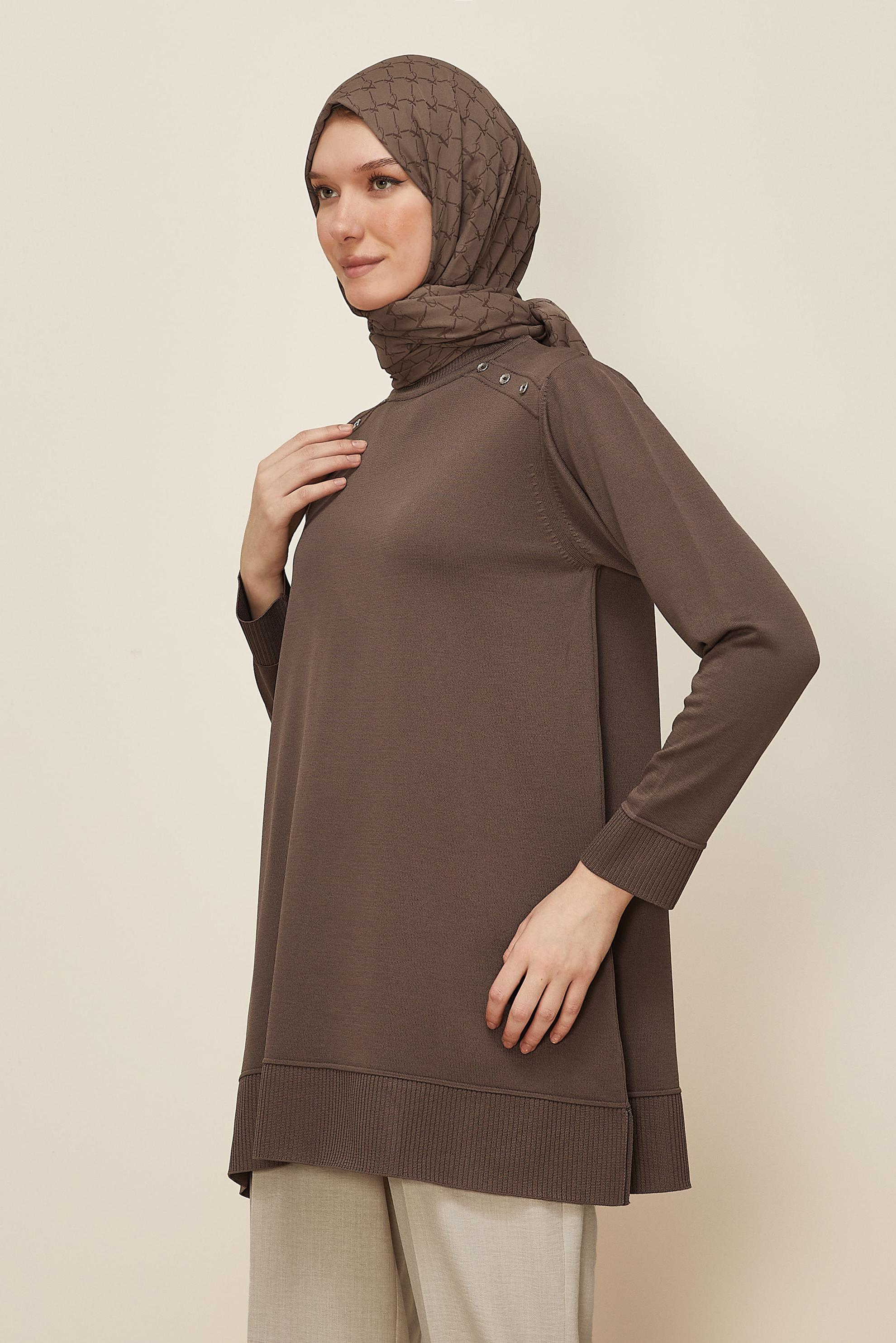 Hijab clothing BROWN KNITWEAR TUNIC 45854