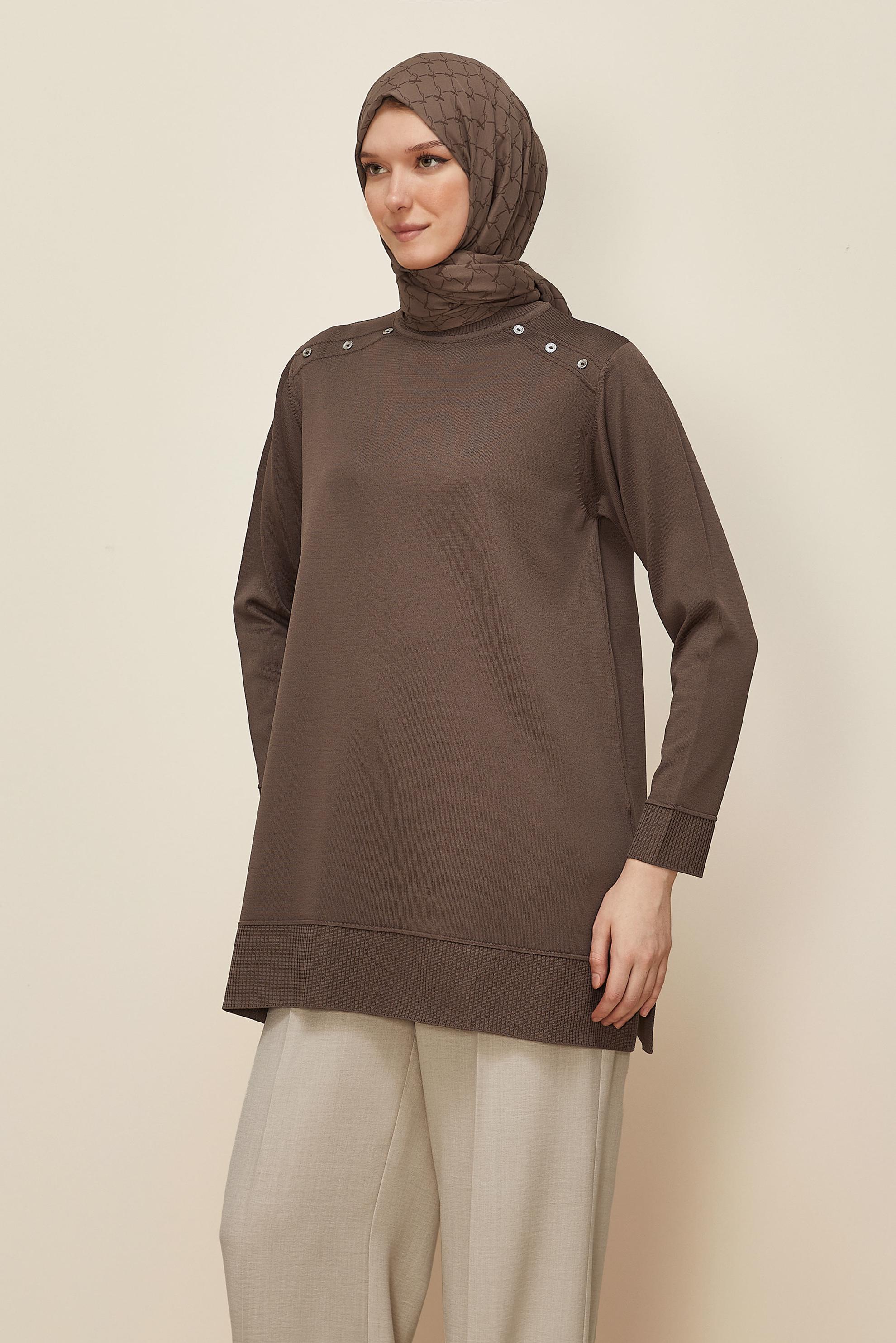 Hijab clothing BROWN KNITWEAR TUNIC 45854