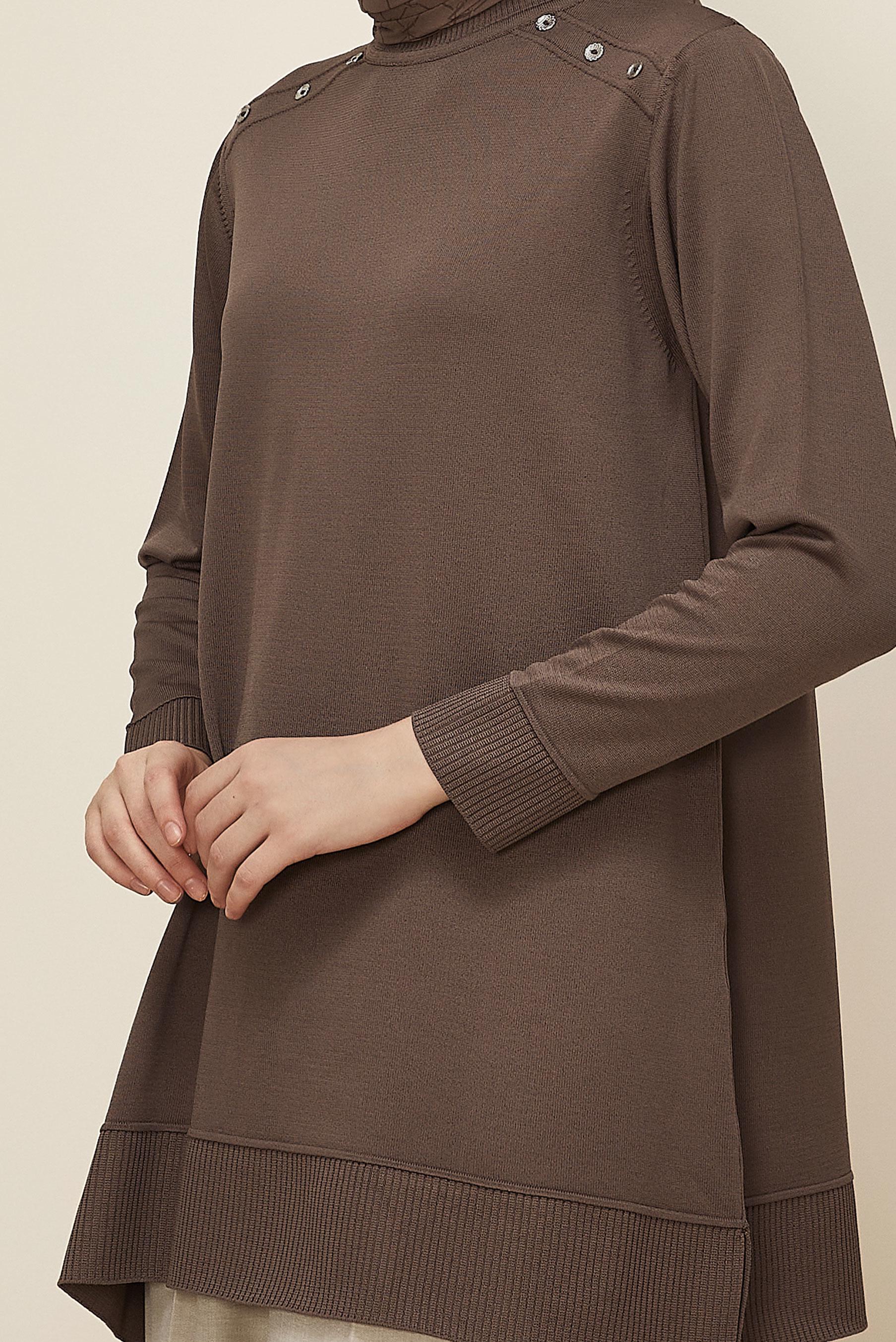 Hijab clothing BROWN KNITWEAR TUNIC 45854