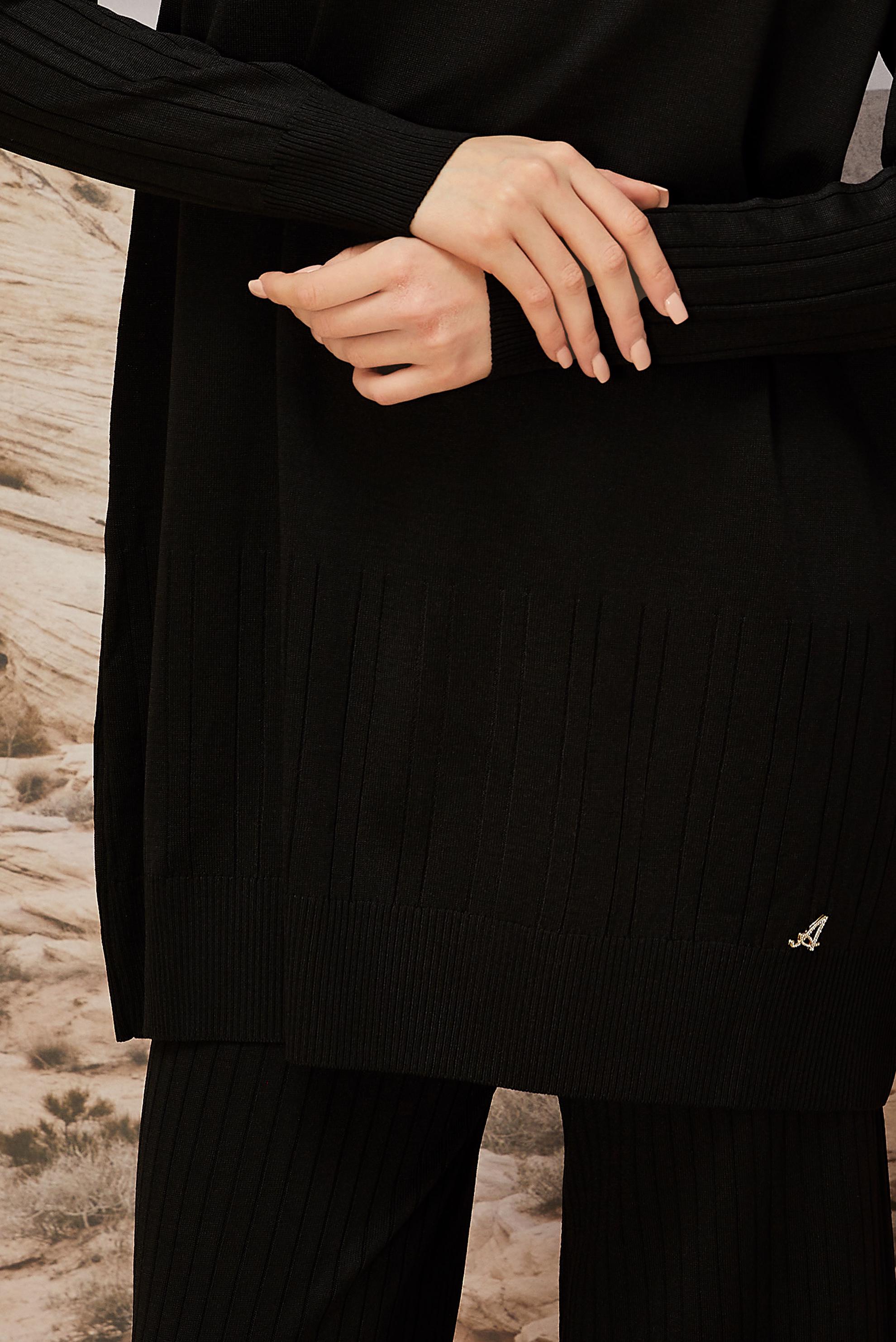 Tesettür giyim SİYAH TRİKO TUNİK 45856