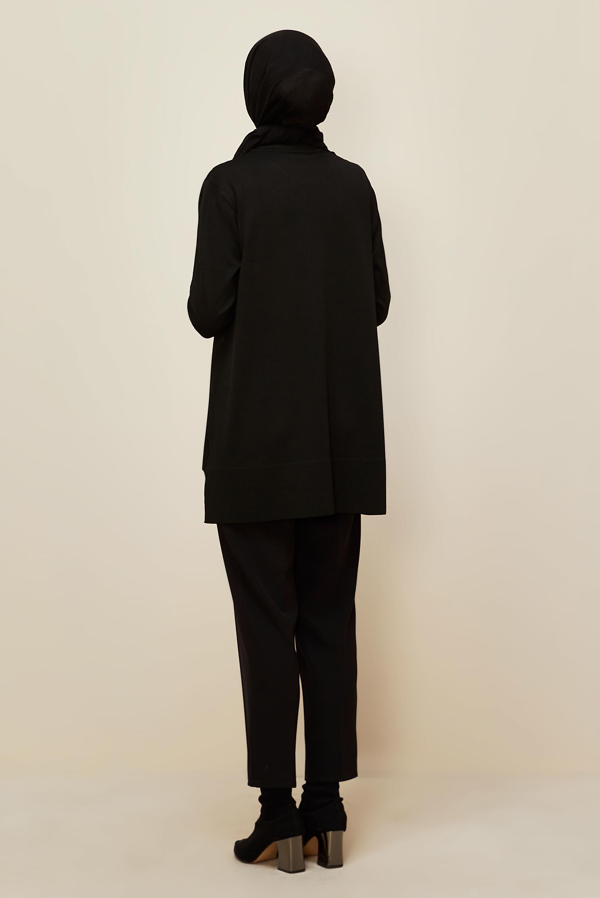 Vêtements hijab NOIR TUNIQUE EN MAILLE 45857