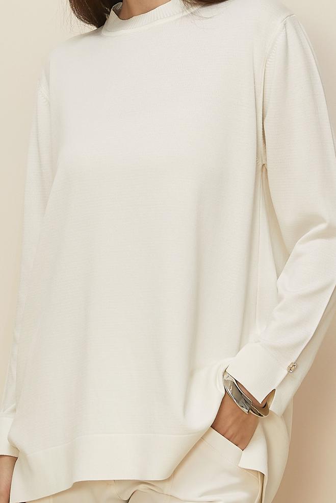 Hijab clothing WHITE KNITWEAR TUNIC 45857 - ALVİNA
