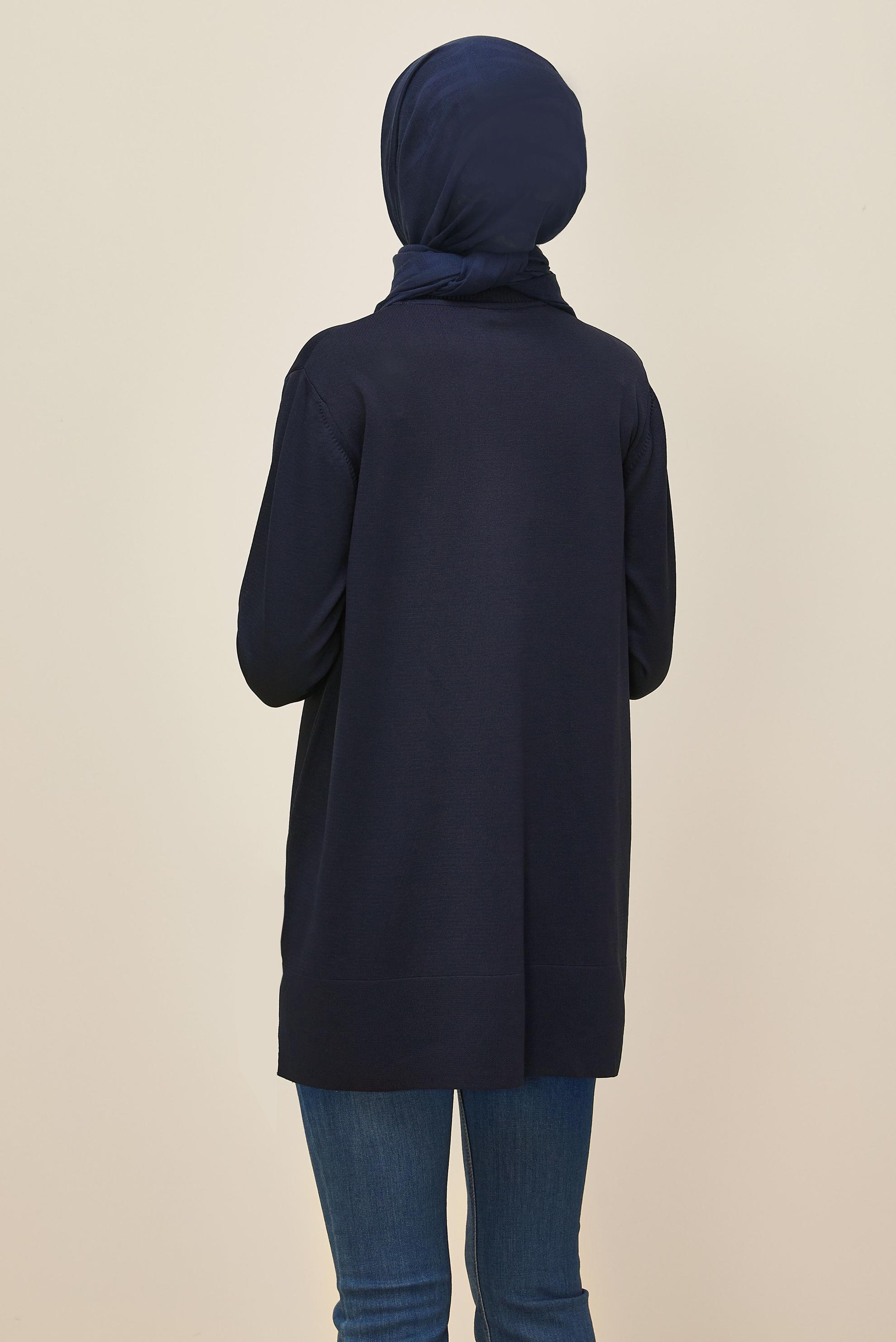 Tesettür giyim LACİVERT TRİKO TUNİK 45857