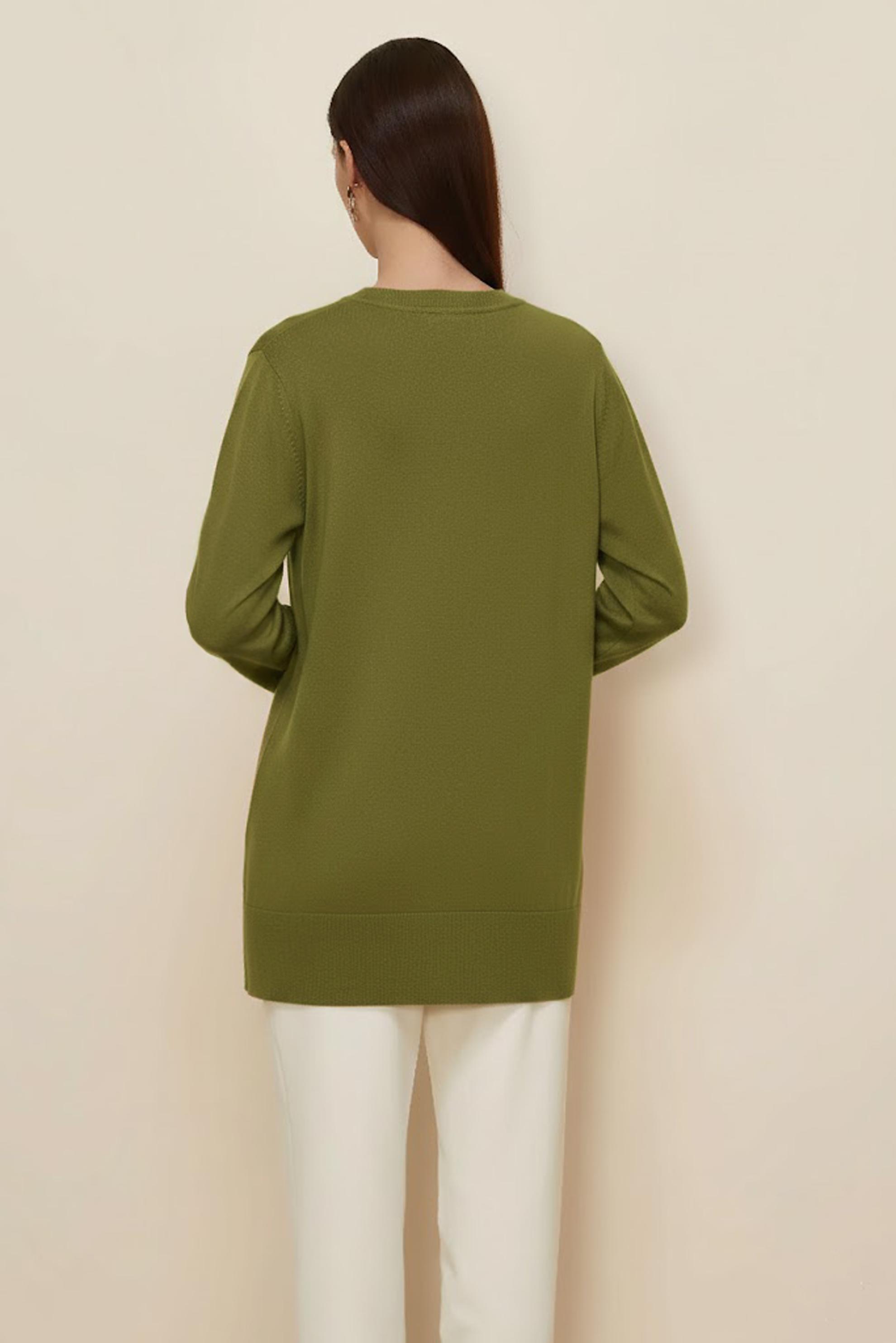 Tesettür giyim YEŞİL TRİKO TUNİK 45857