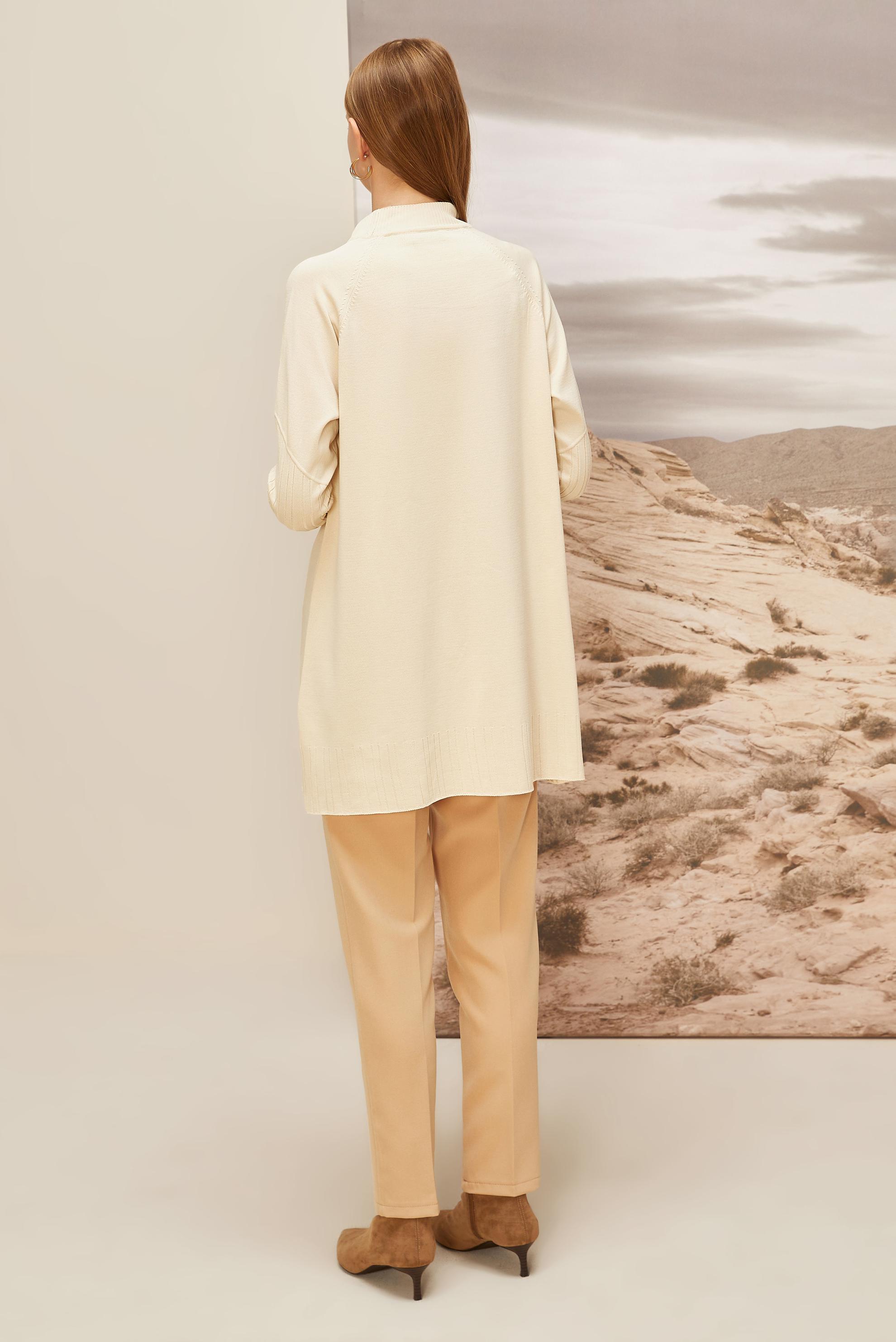 Tesettür giyim BEJ TRİKO TUNİK 45868