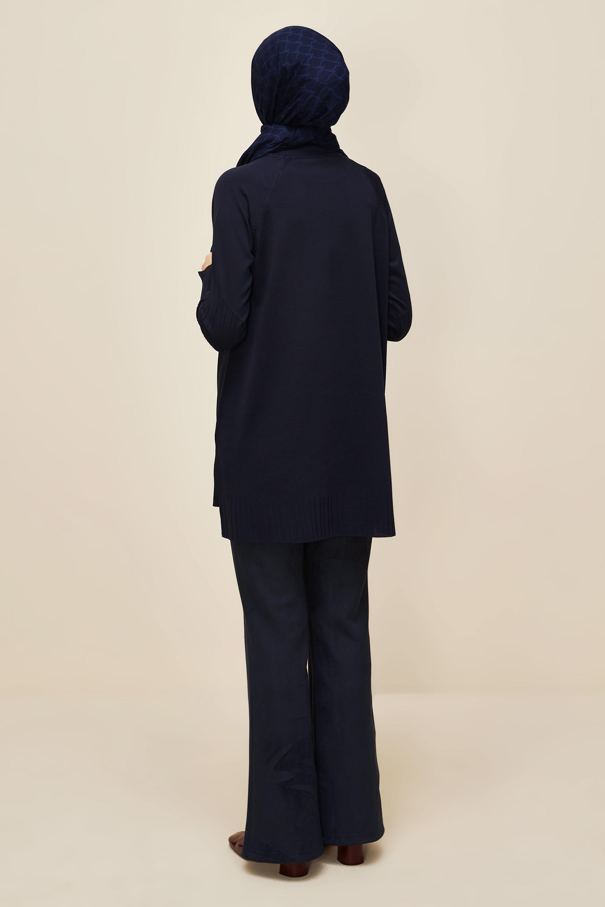 Tesettür giyim LACİVERT TRİKO TUNİK 45868