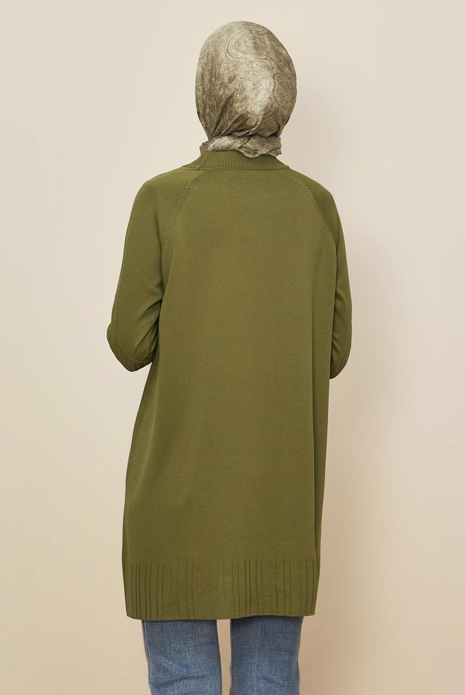 Tesettür giyim YEŞİL TRİKO TUNİK 45868 - ALVİNA