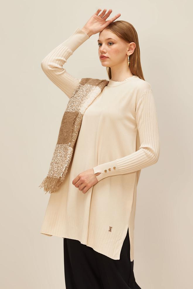 Vêtements hijab  TUNIQUE EN MAILLE 45871 - ALVİNA