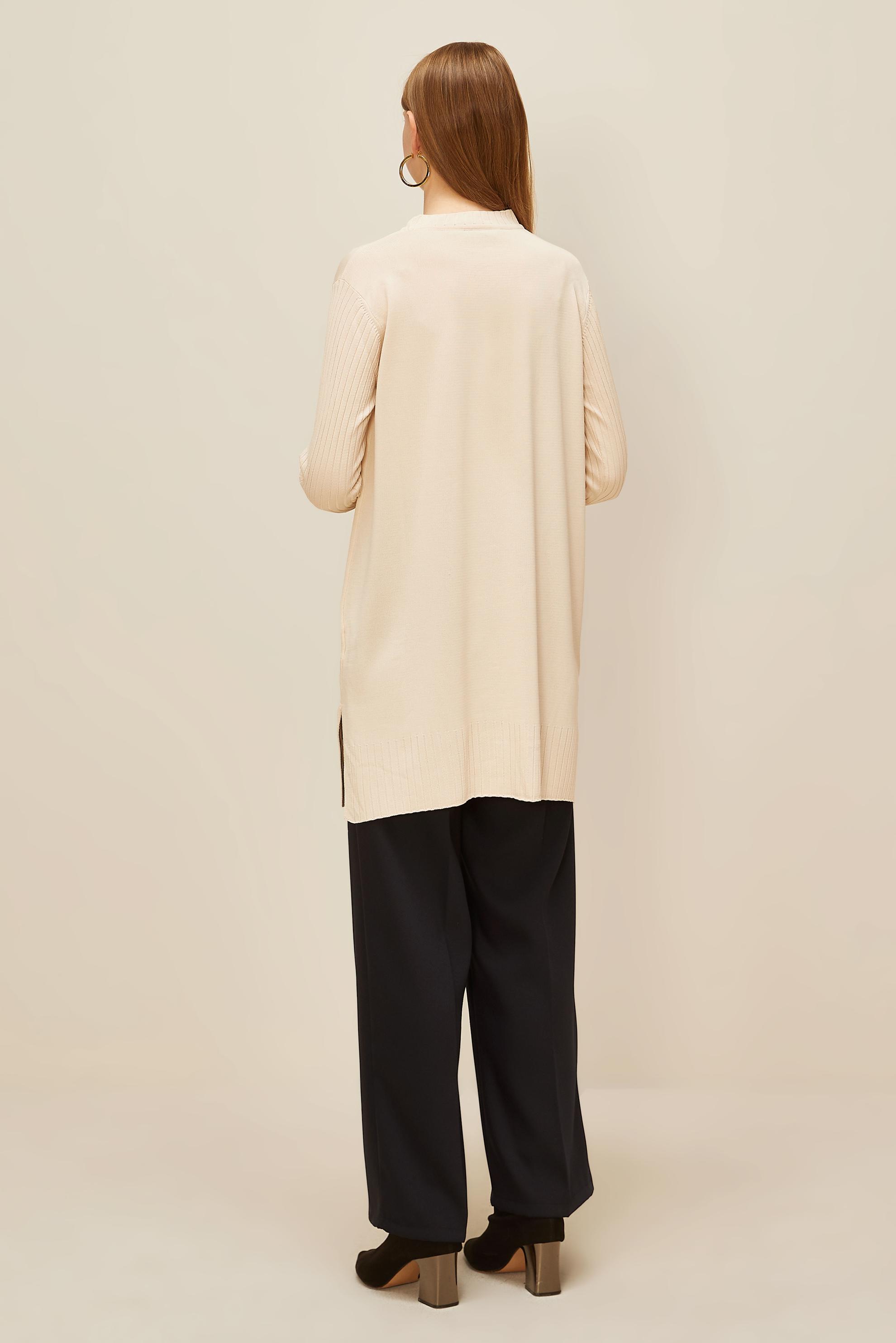 Vêtements hijab BEIGE TUNIQUE EN MAILLE 45871