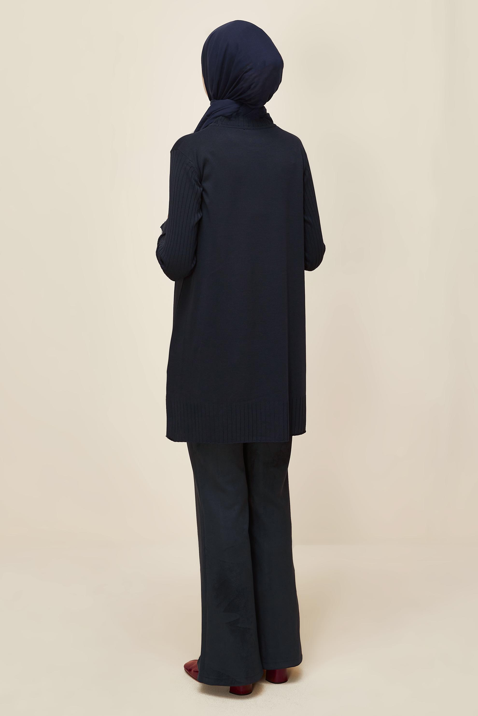 Tesettür giyim LACİVERT TRİKO TUNİK 45871