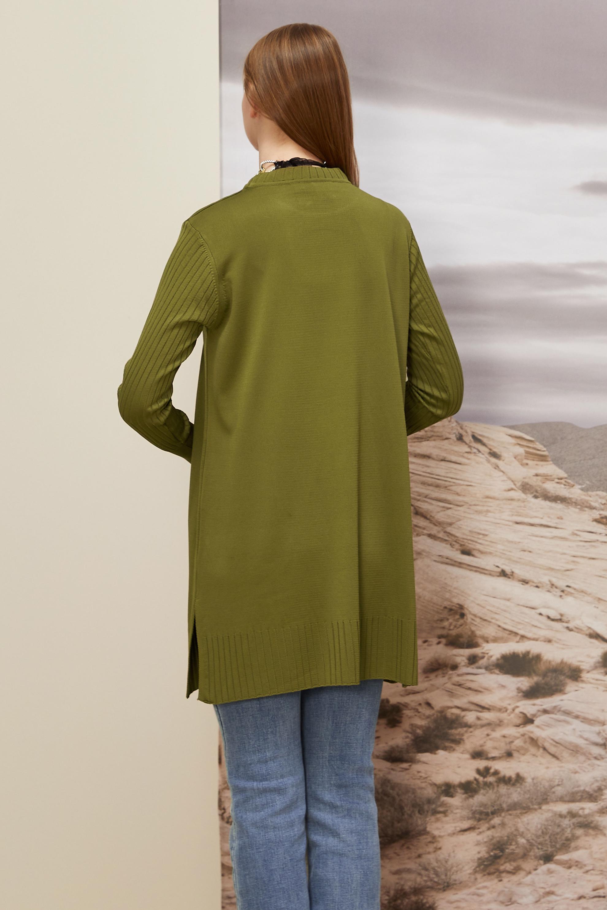 Tesettür giyim YEŞİL TRİKO TUNİK 45871