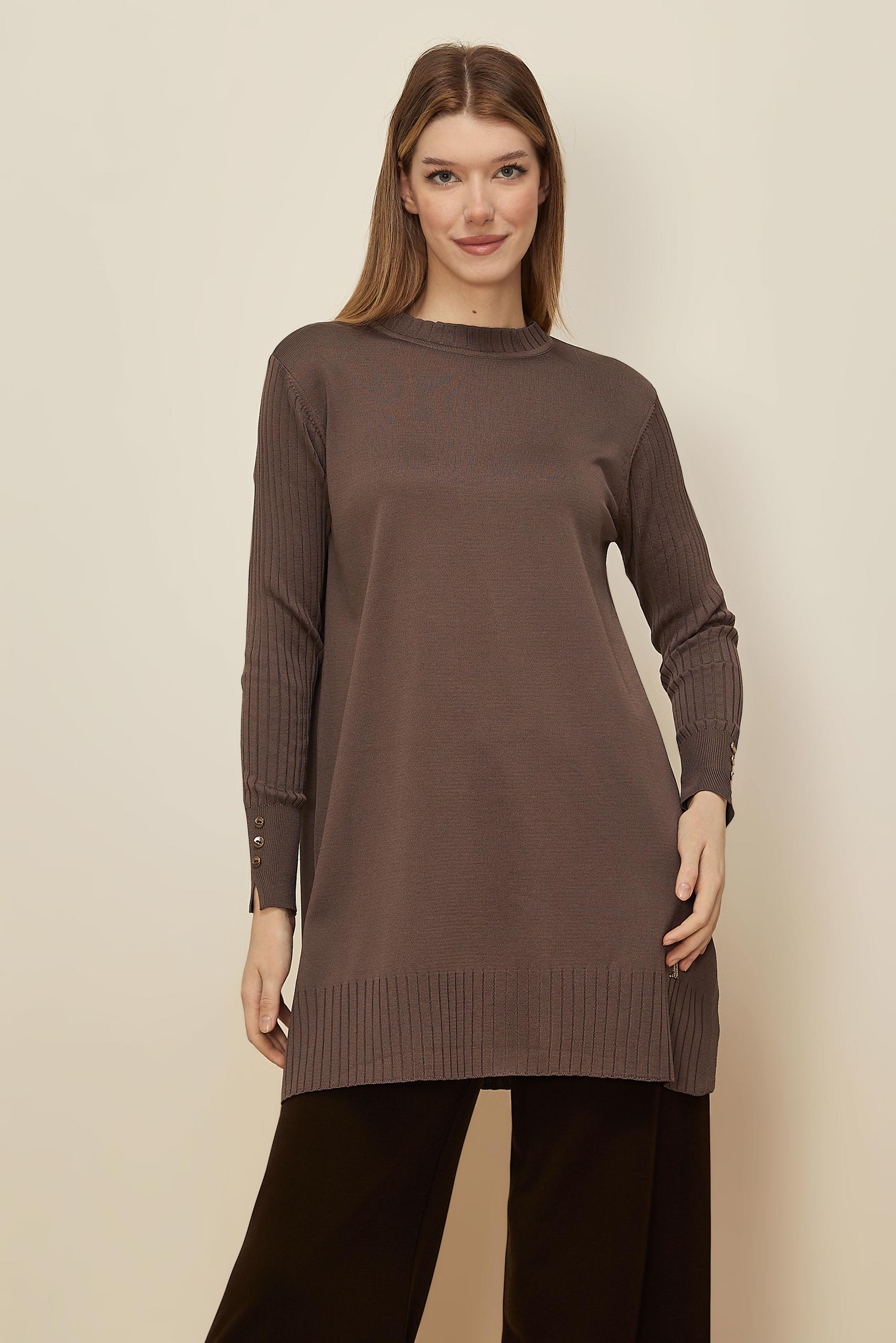 Hijab clothing BROWN KNITWEAR TUNIC 45871