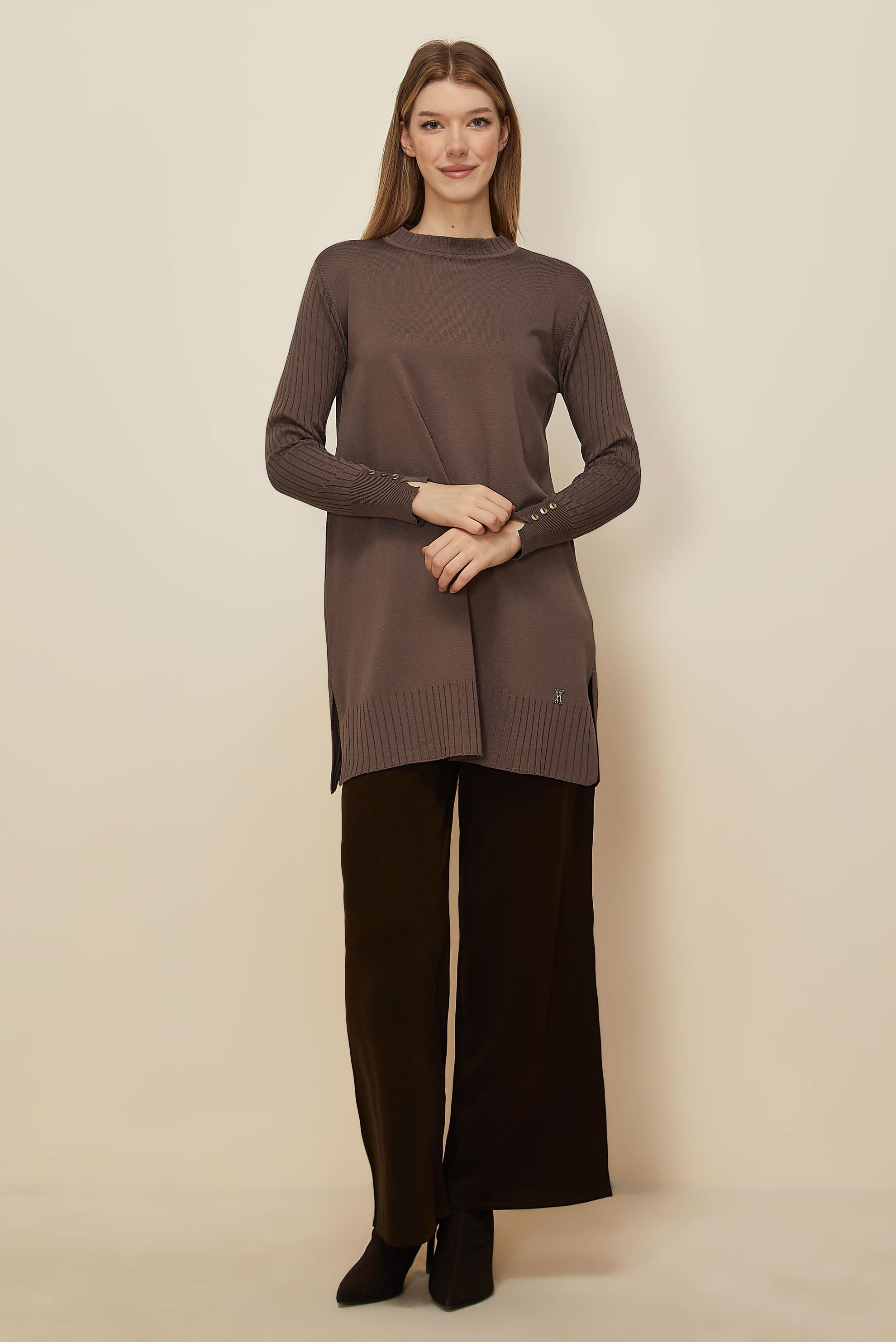 Hijab clothing BROWN KNITWEAR TUNIC 45871