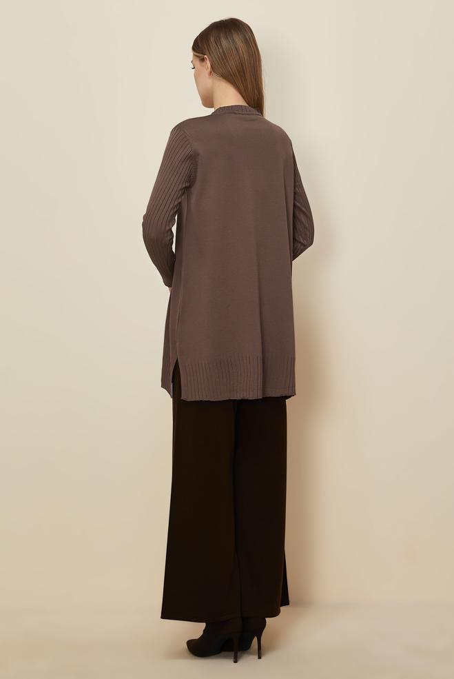 Hijab clothing BROWN KNITWEAR TUNIC 45871 - ALVİNA