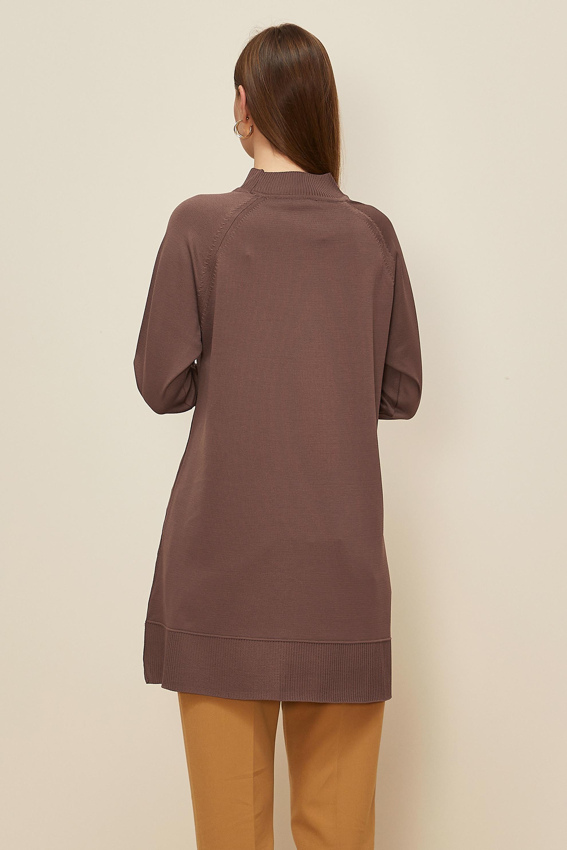 Tesettür giyim KAHVE 45876 TRİKO TUNİK 38-46