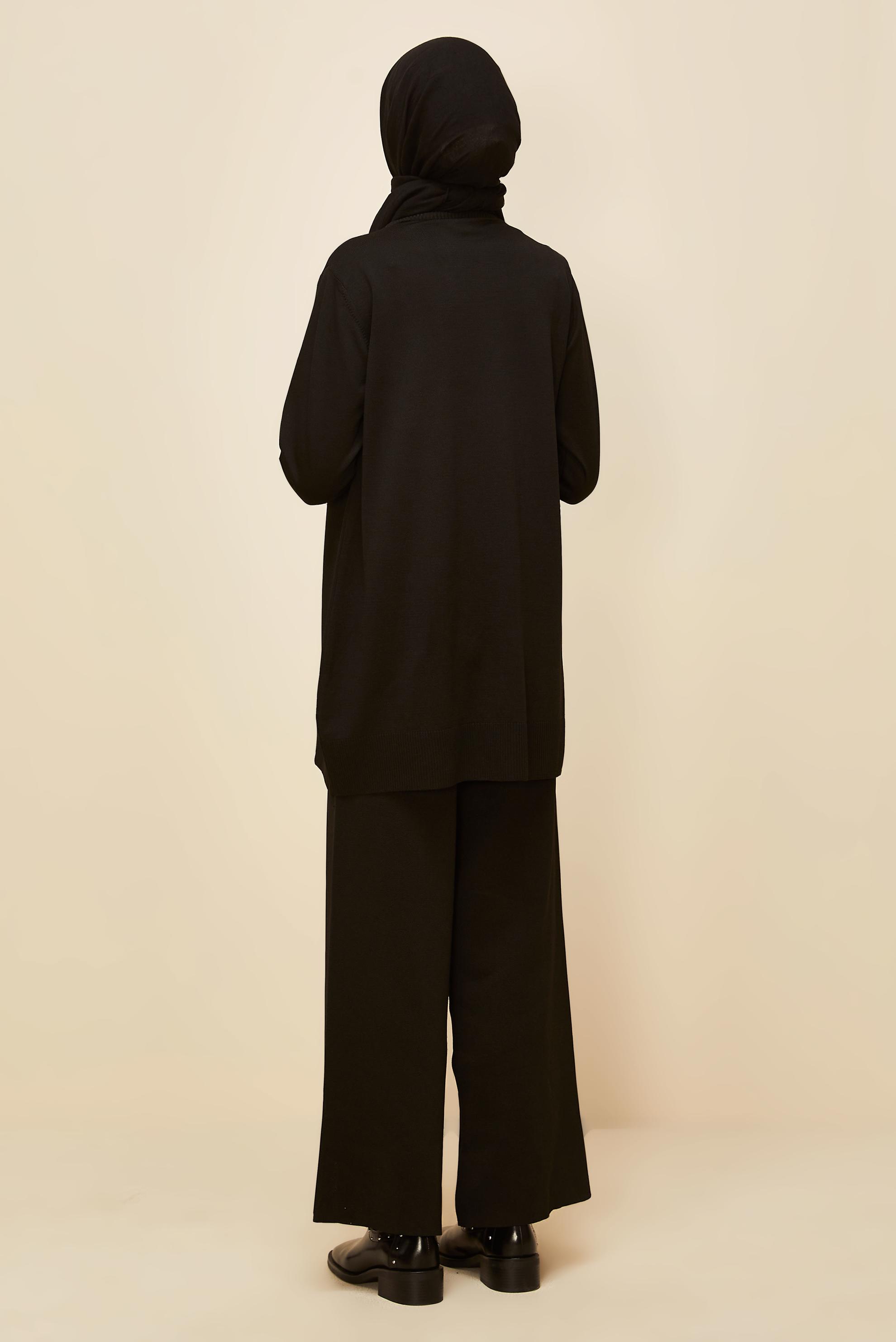 Vêtements hijab NOIR TUNIQUE EN MAILLE ZIPPÉE 45885