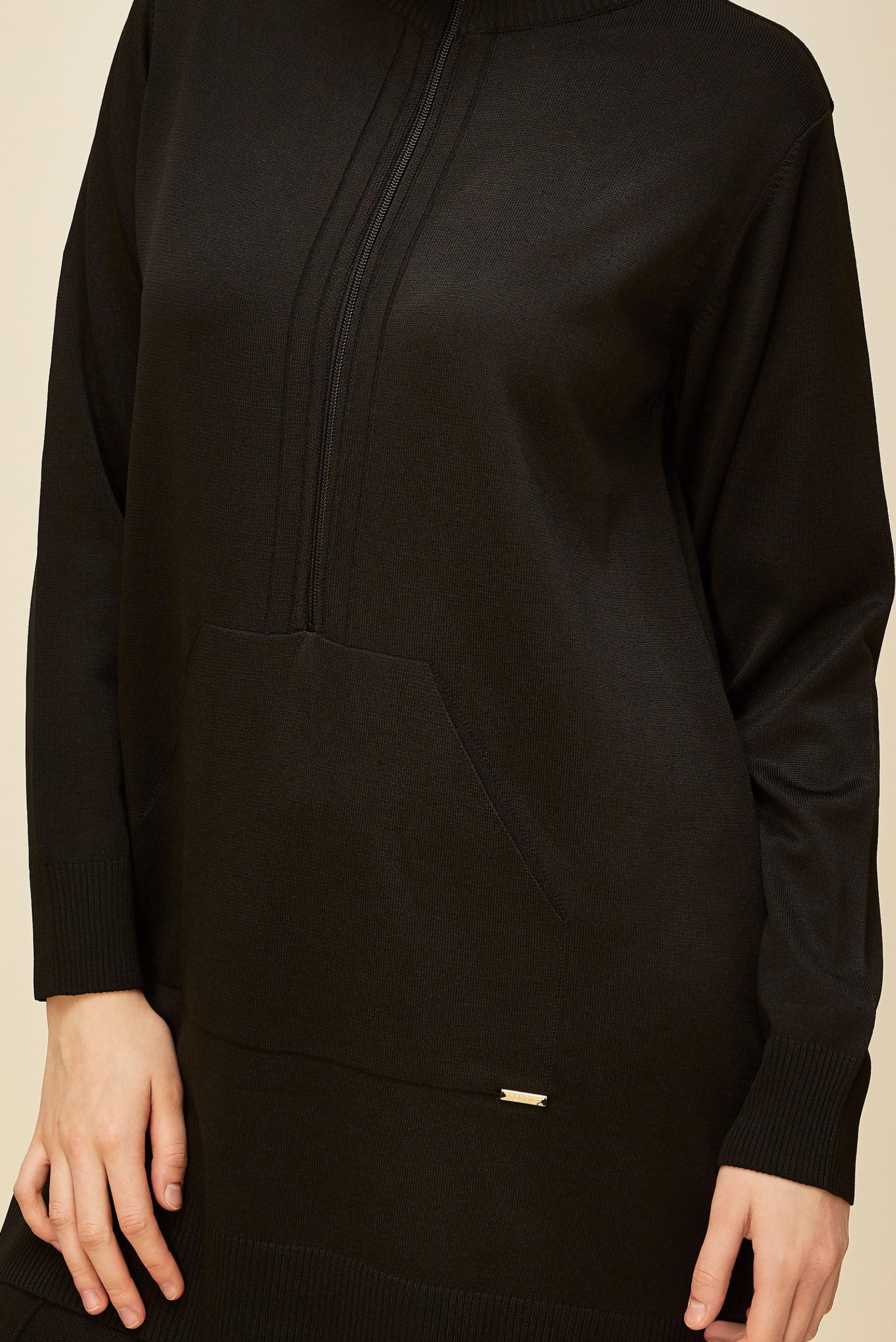 Vêtements hijab NOIR TUNIQUE EN MAILLE ZIPPÉE 45885