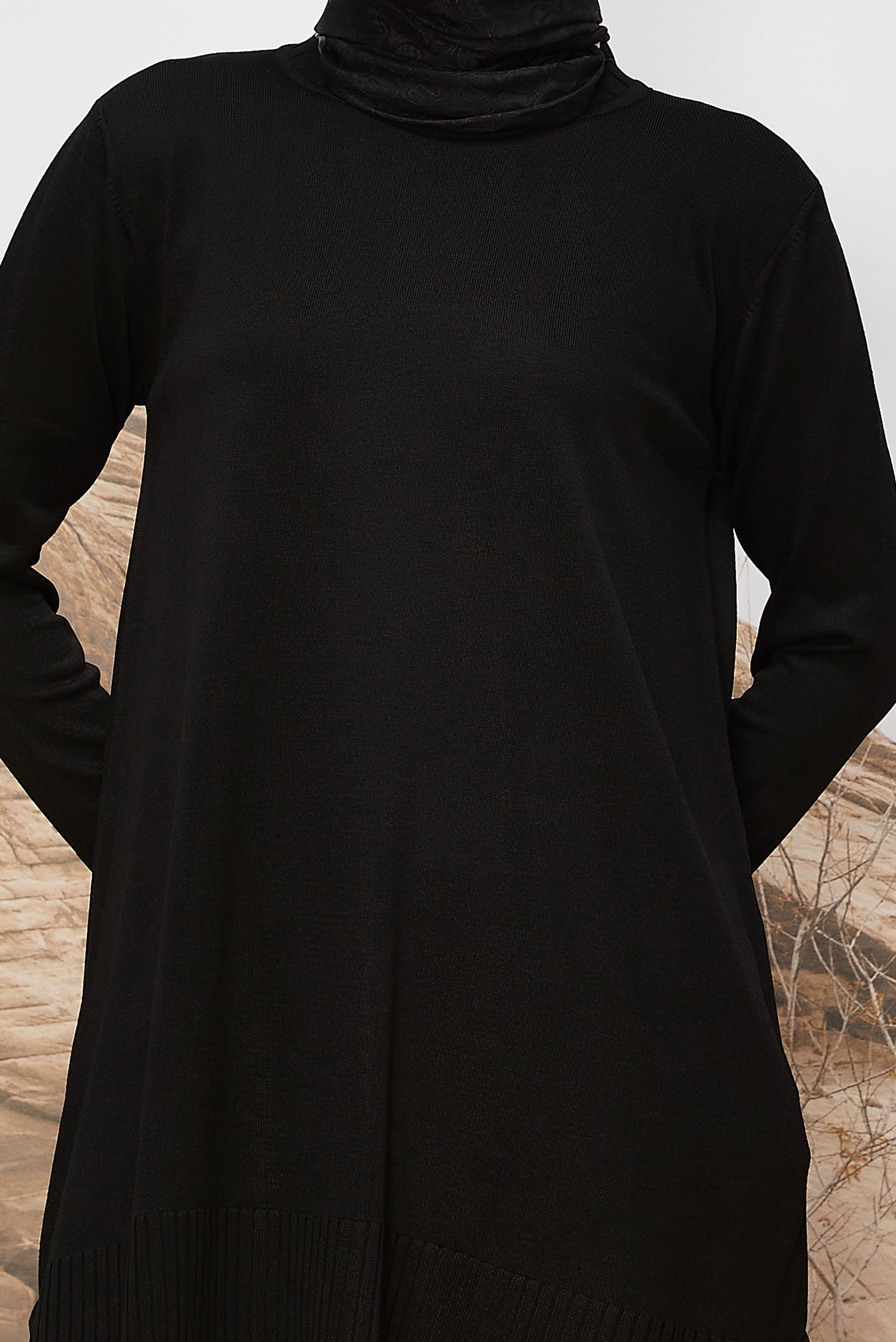 Vêtements hijab NOIR TUNIQUE EN MAILLE 45901