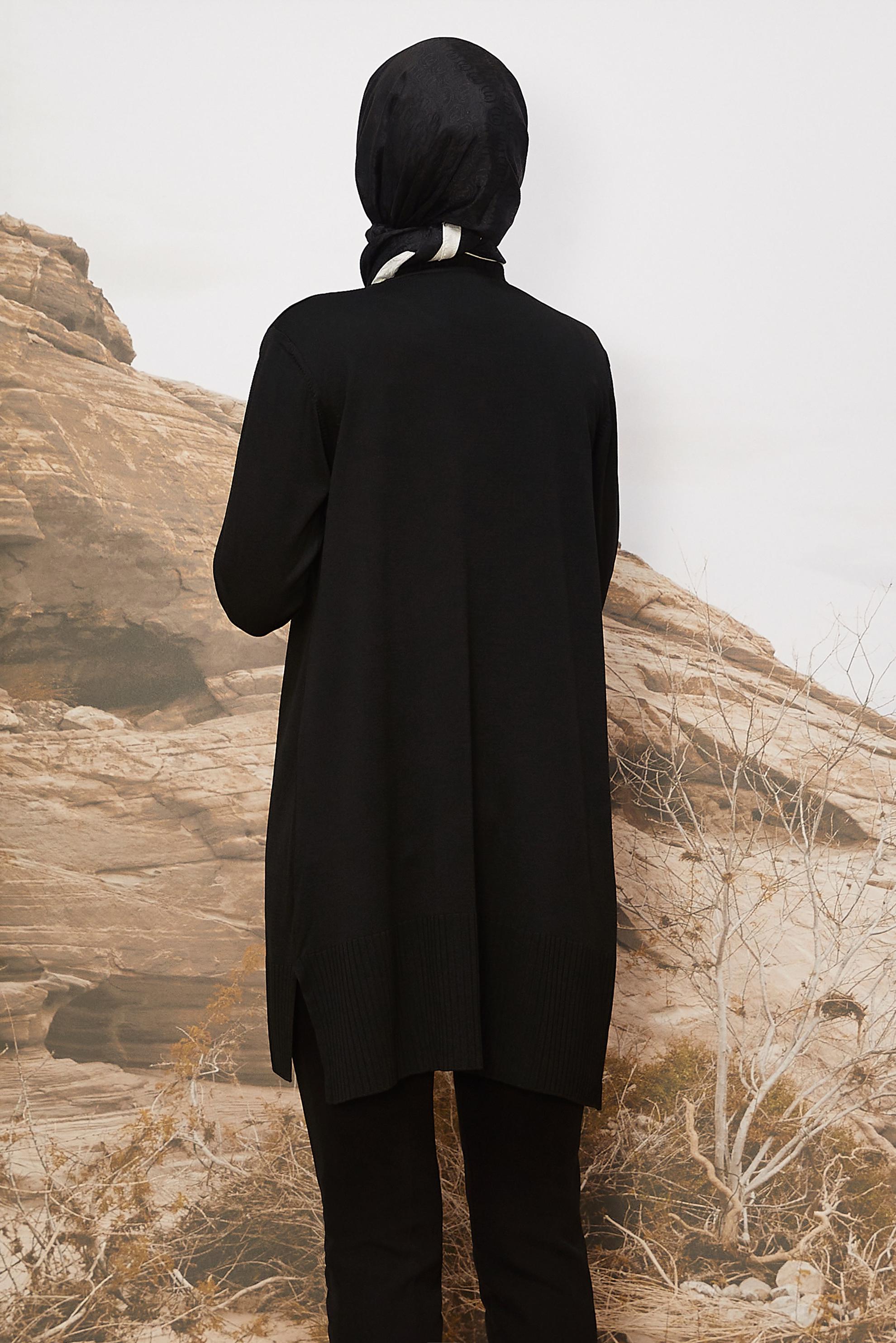 Vêtements hijab NOIR TUNIQUE EN MAILLE 45901