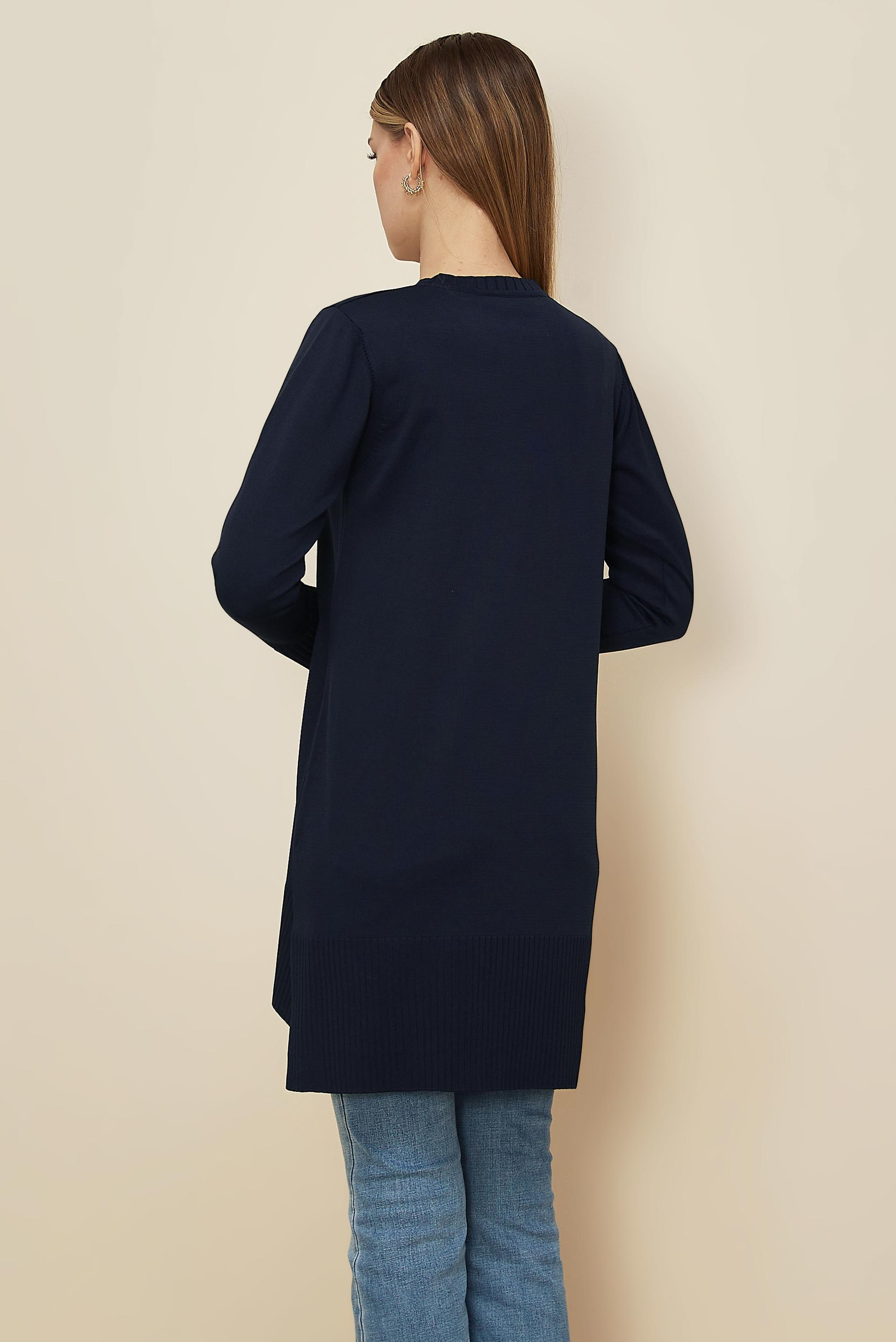 Tesettür giyim LACİVERT TRİKO TUNİK 45901