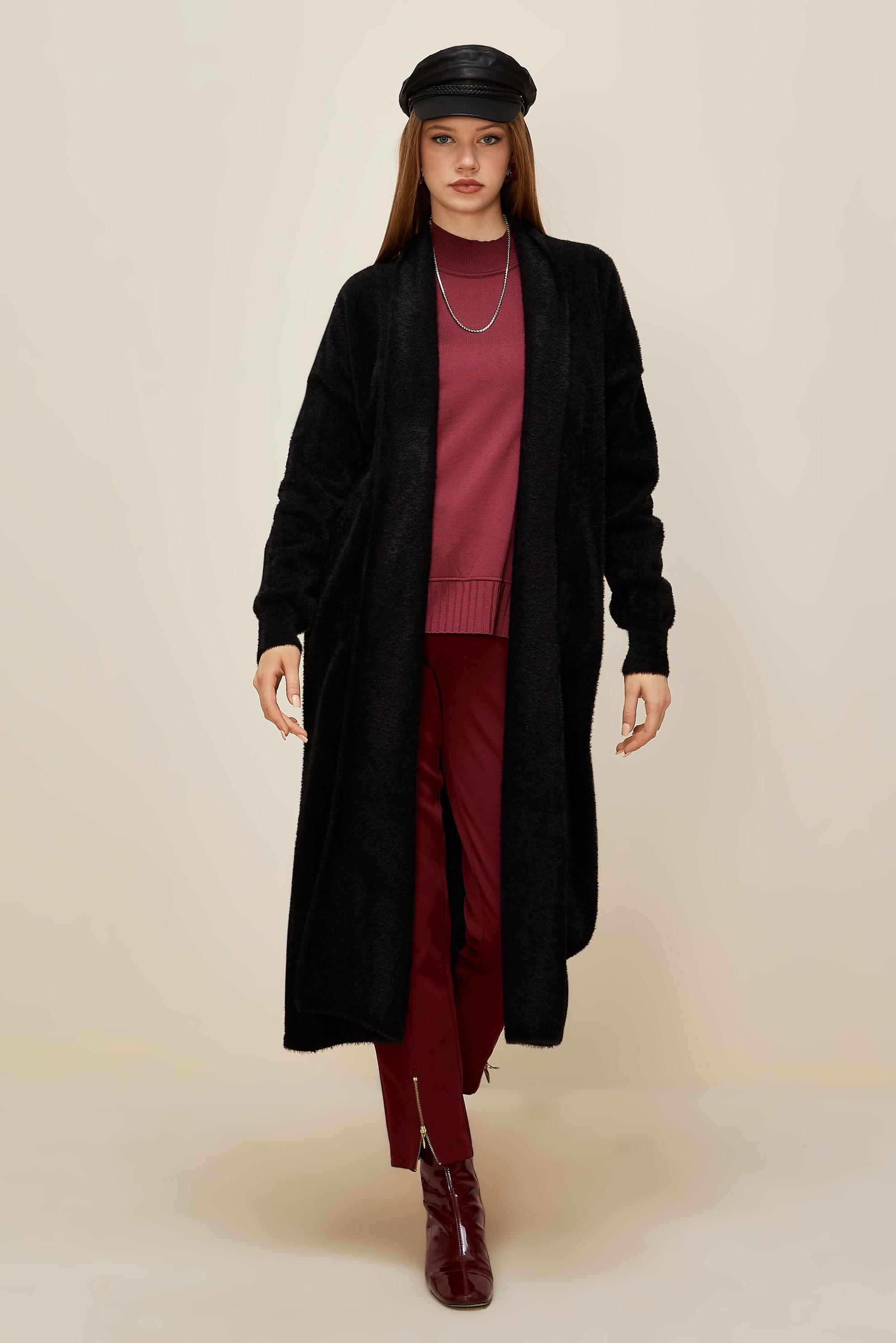 Tesettür giyim SİYAH TRİKO HIRKA 45925