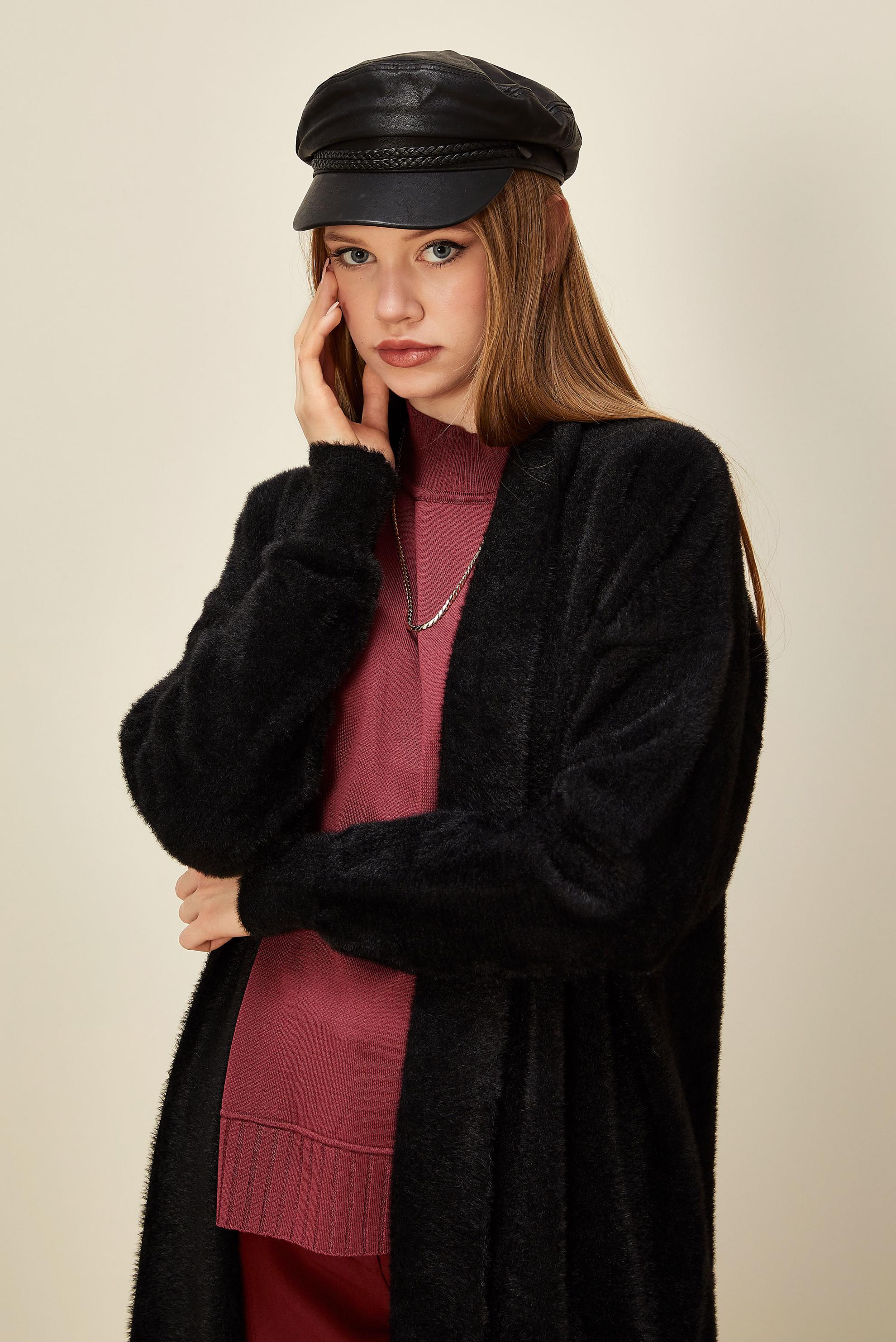 Tesettür giyim SİYAH TRİKO HIRKA 45925