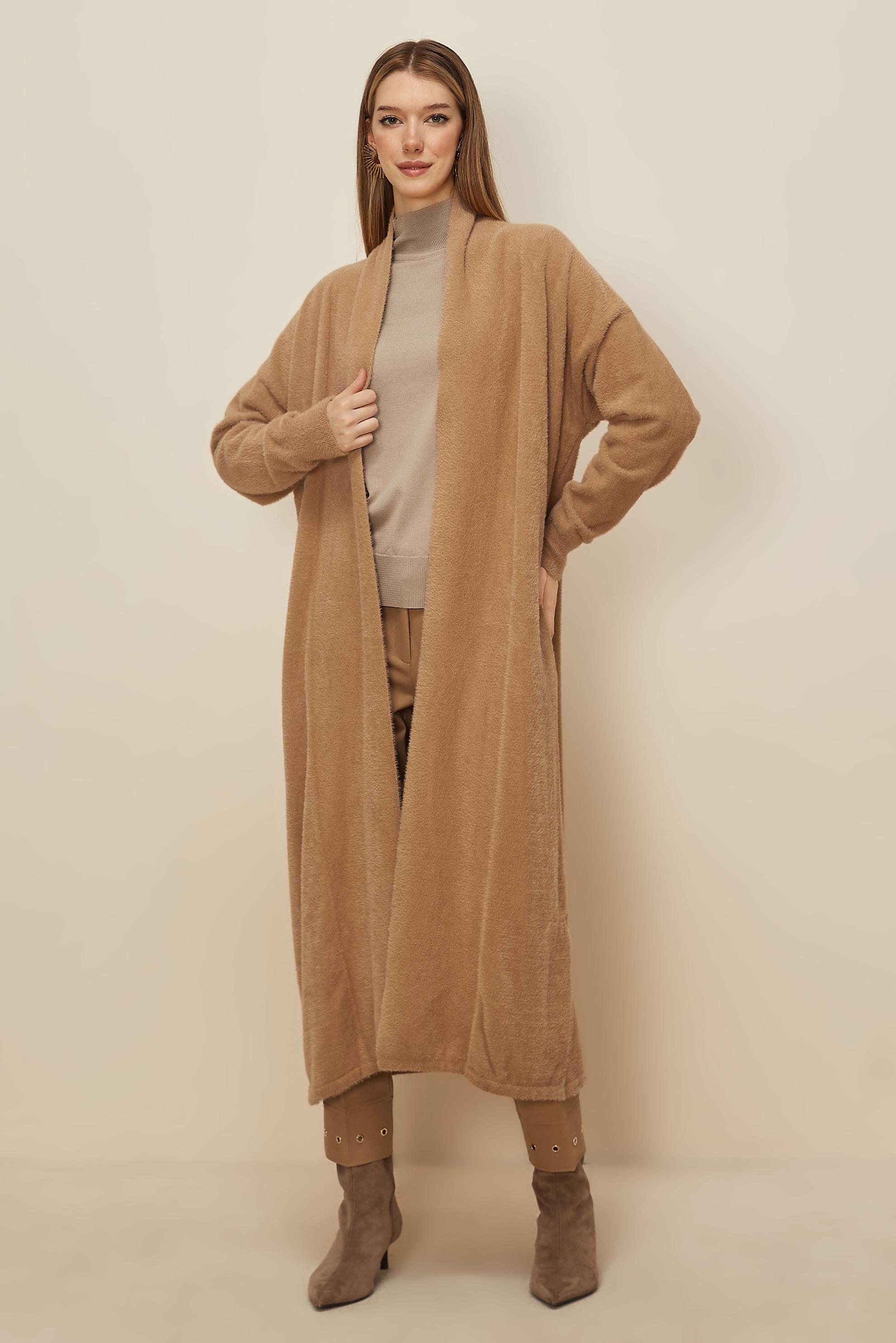 Hijab clothing BROWN 45925 TRİKO TUNİK 38-46