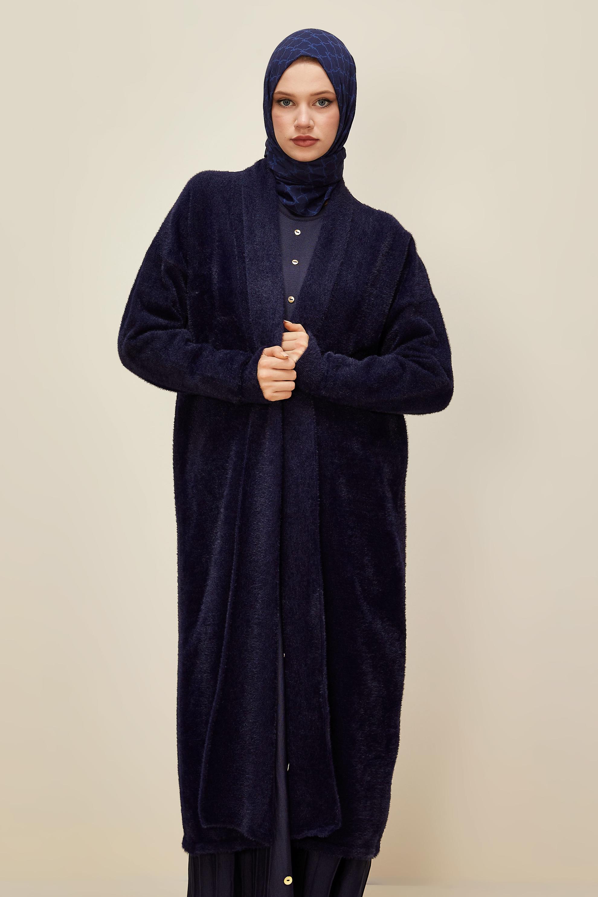 Tesettür giyim LACİVERT TRİKO HIRKA 45925