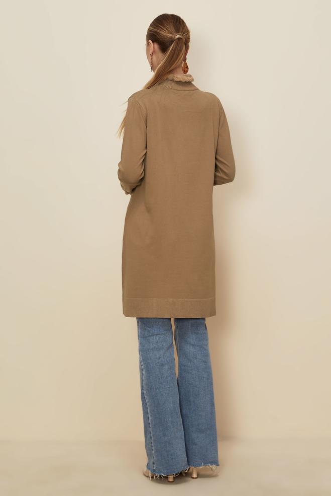 Hijab clothing BROWN KNITWEAR TUNIC 45927 - ALVİNA