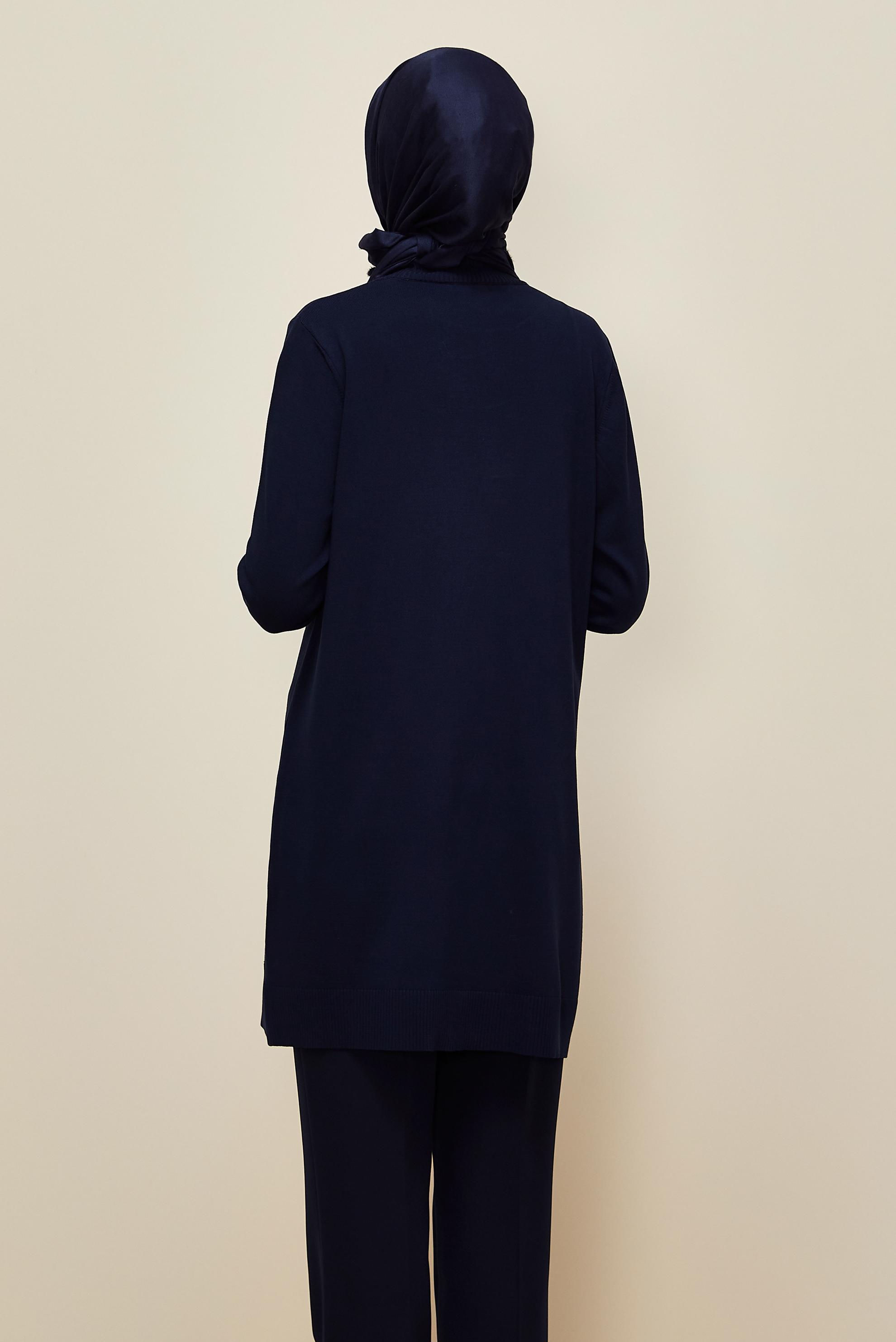 Tesettür giyim LACİVERT TRİKO TUNİK 45927