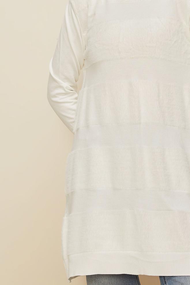 Tesettür giyim BEYAZ 45930 TRİKO TUNİK 38-44 - ALVİNA