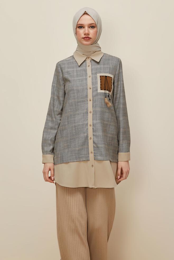 Hijab clothing BLACK 45934 G 885 TUNİK 38-44 TEK40 - ALVİNA