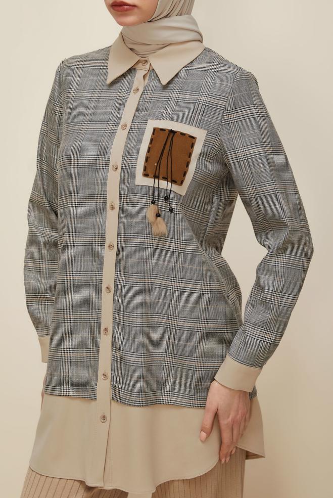 Hijab clothing BLACK 45934 G 885 TUNİK 38-44 TEK40 - ALVİNA