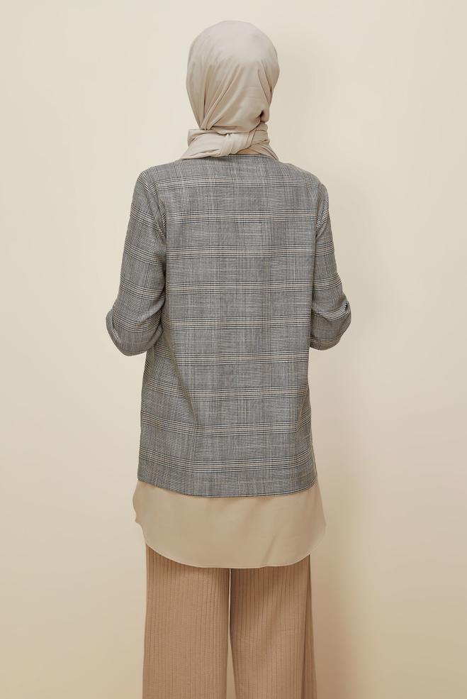 Hijab clothing BLACK 45934 G 885 TUNİK 38-44 TEK40 - ALVİNA