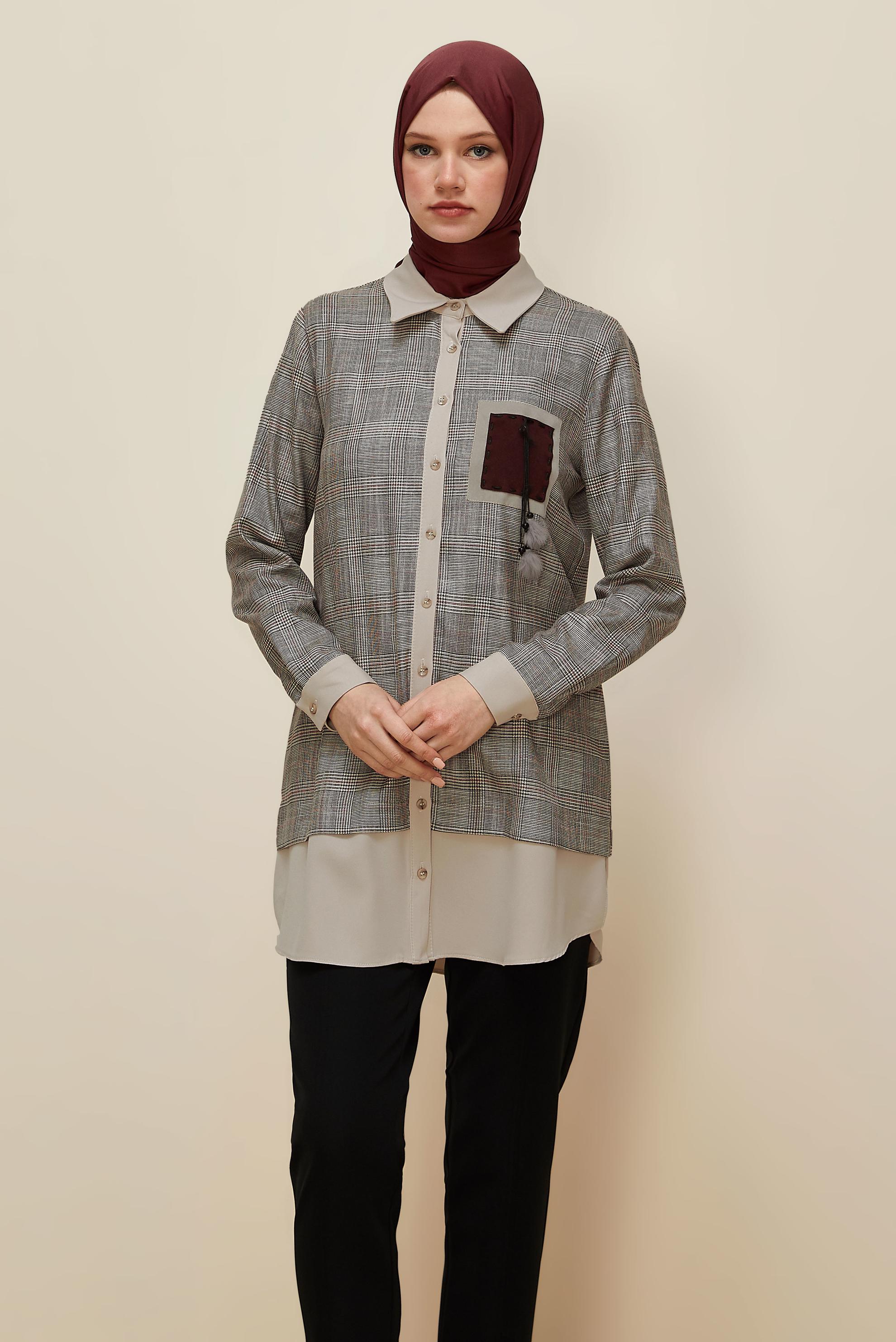 Hijab clothing BLACK SHIRT COLLAR TUNIC 45934