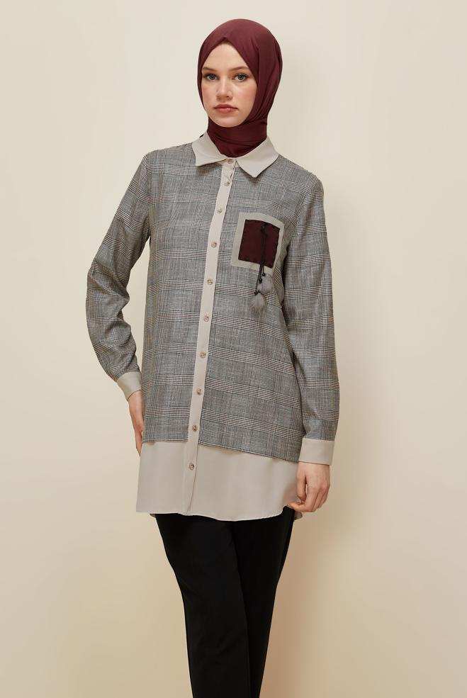 Hijab clothing BLACK 45934 G 885 TUNİK 38-44 TEK40 - ALVİNA