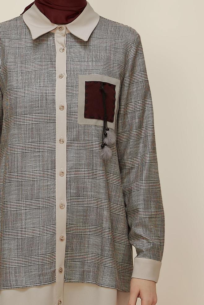 Hijab clothing BLACK 45934 G 885 TUNİK 38-44 TEK40 - ALVİNA