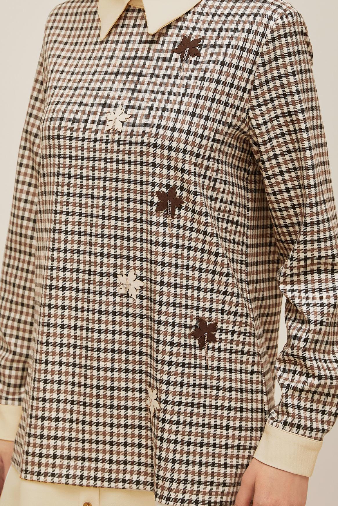 Tesettür giyim TABA EKOSE TUNİK 45937